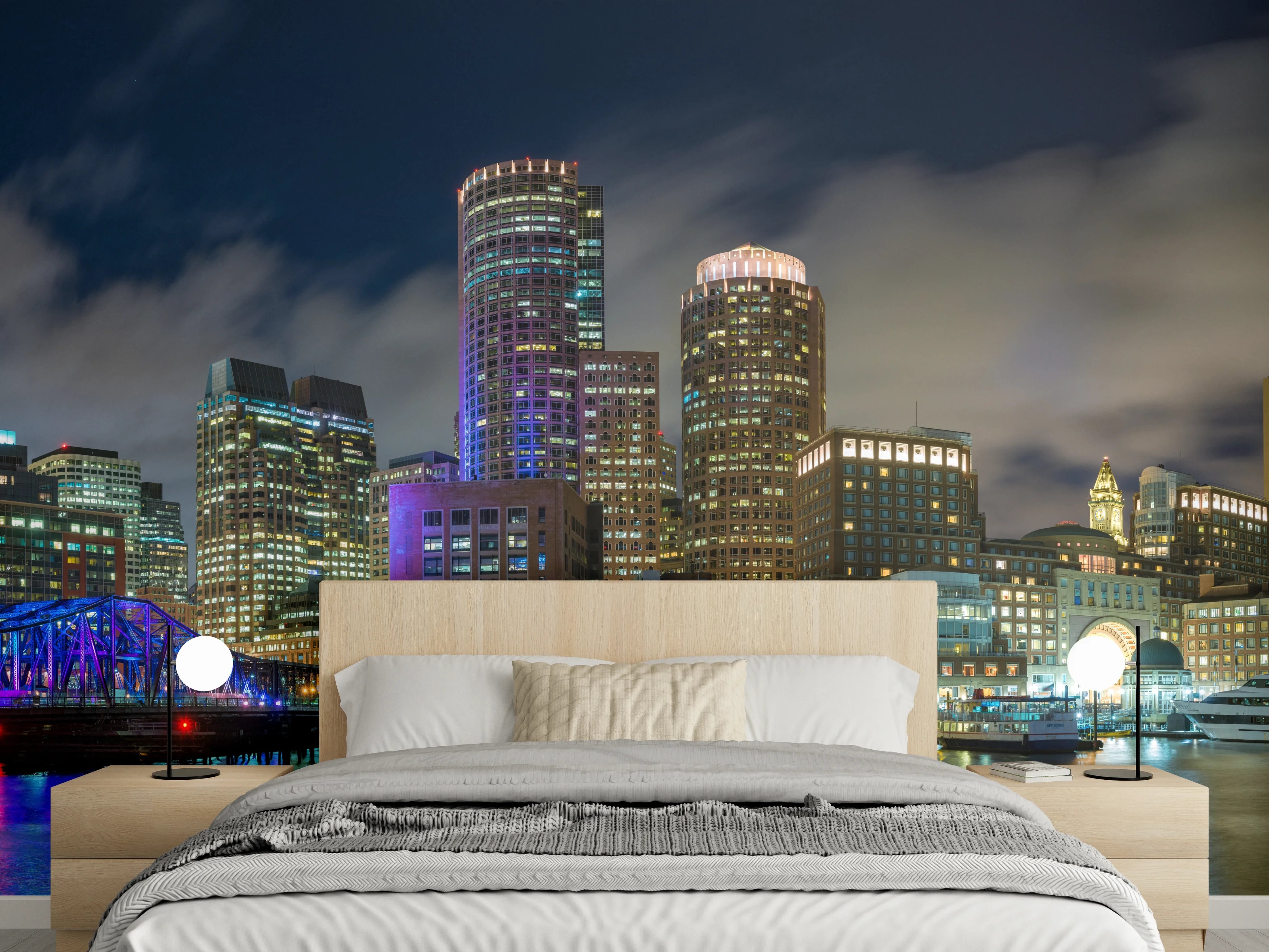 Wandverkleidung Schlafzimmer - Hafen von Boston