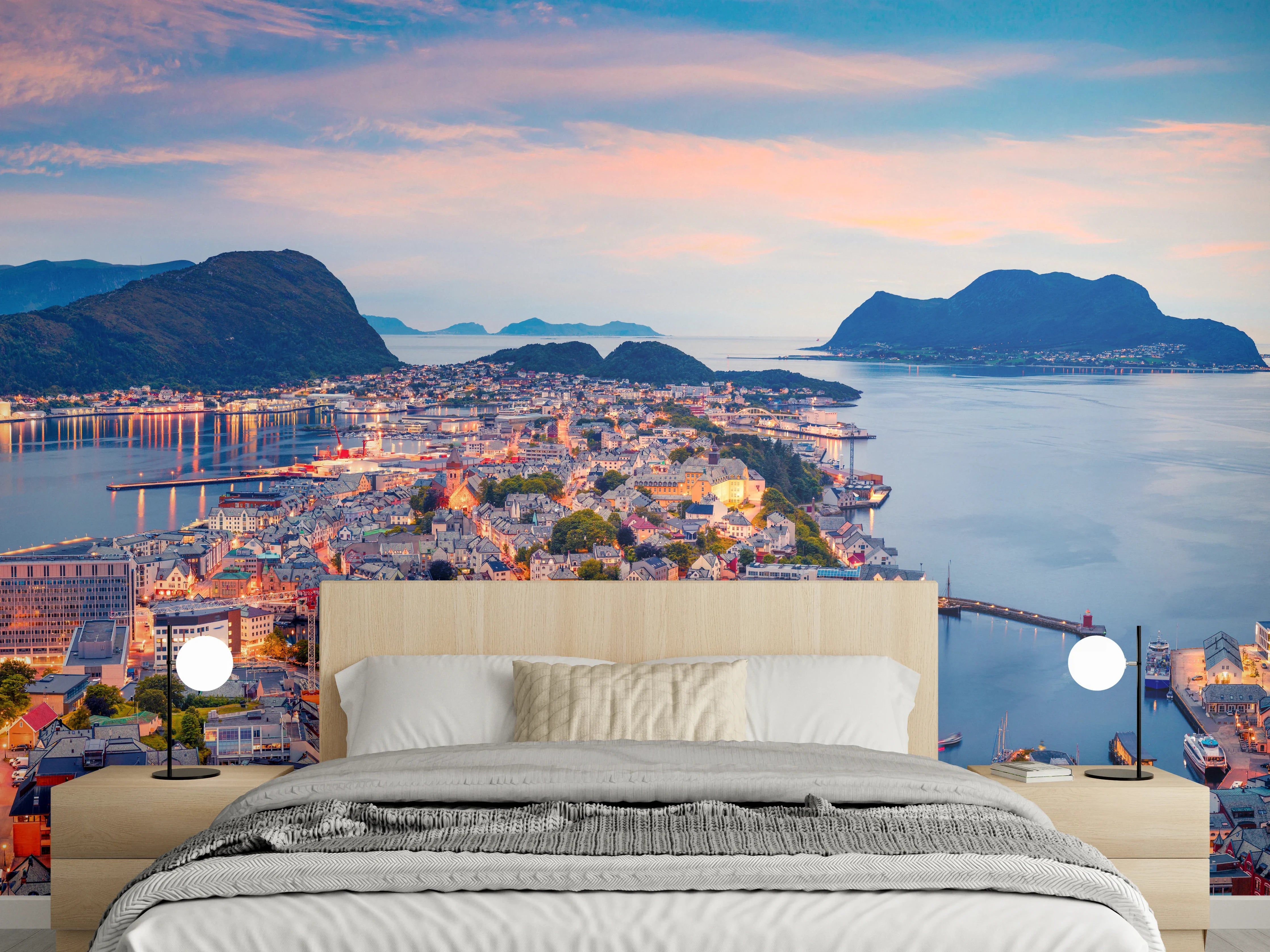Wandverkleidung Schlafzimmer - Hafenstadt Alesund