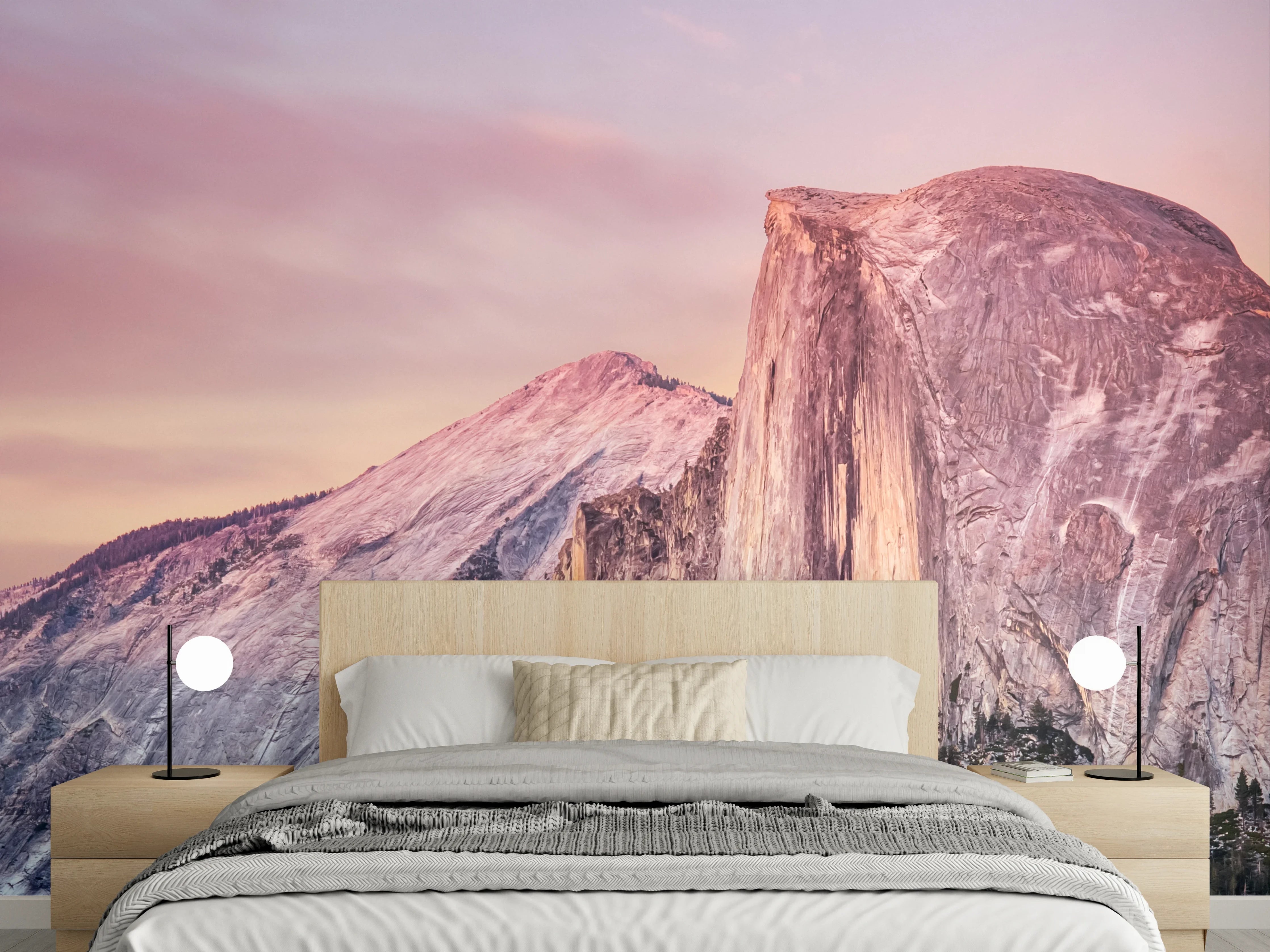 Wandverkleidung Schlafzimmer - Halbkuppel Yosemite Berg Panorama