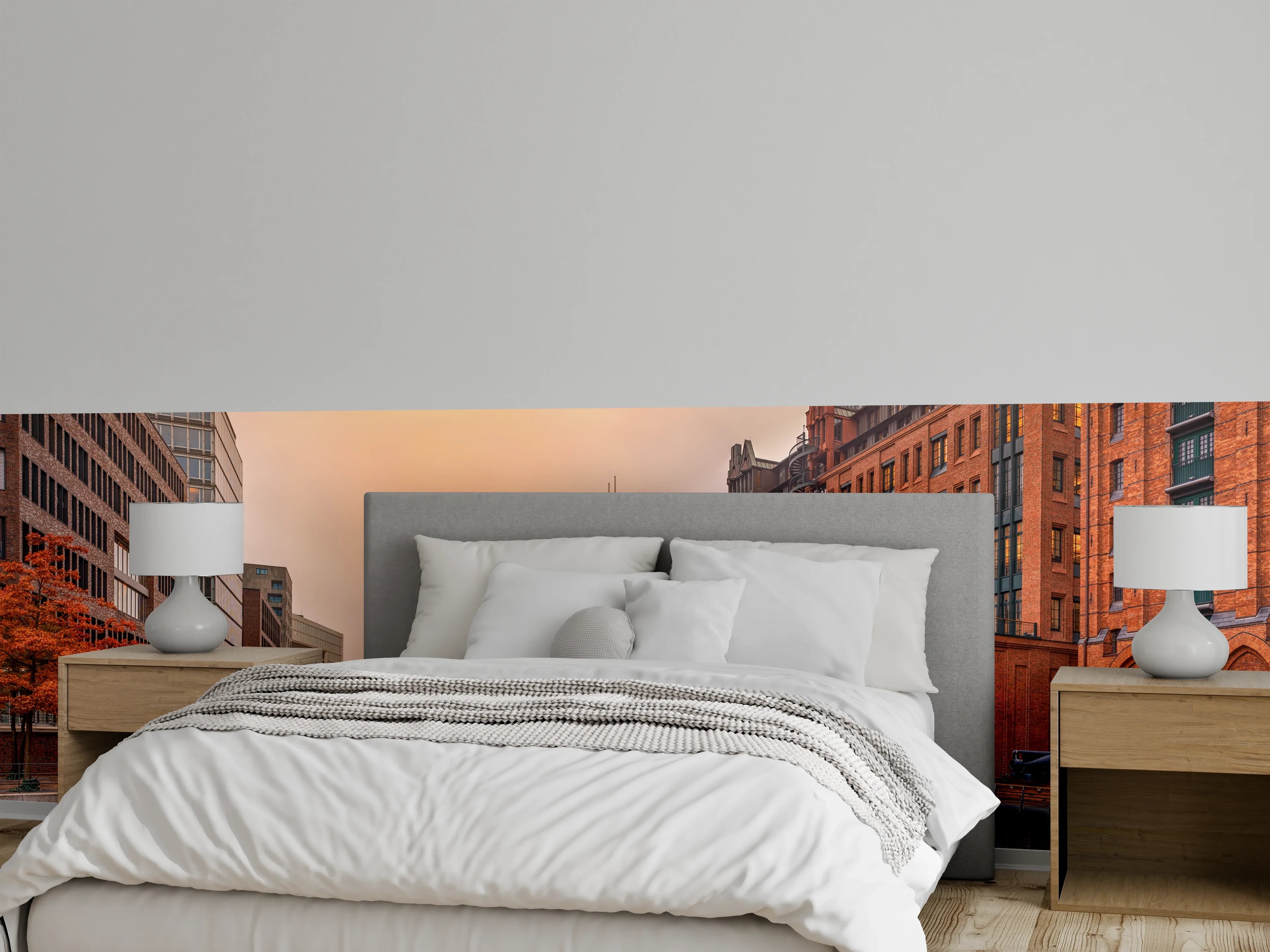 Wandverkleidung Schlafzimmer - Hamburg bei Sonnenuntergang