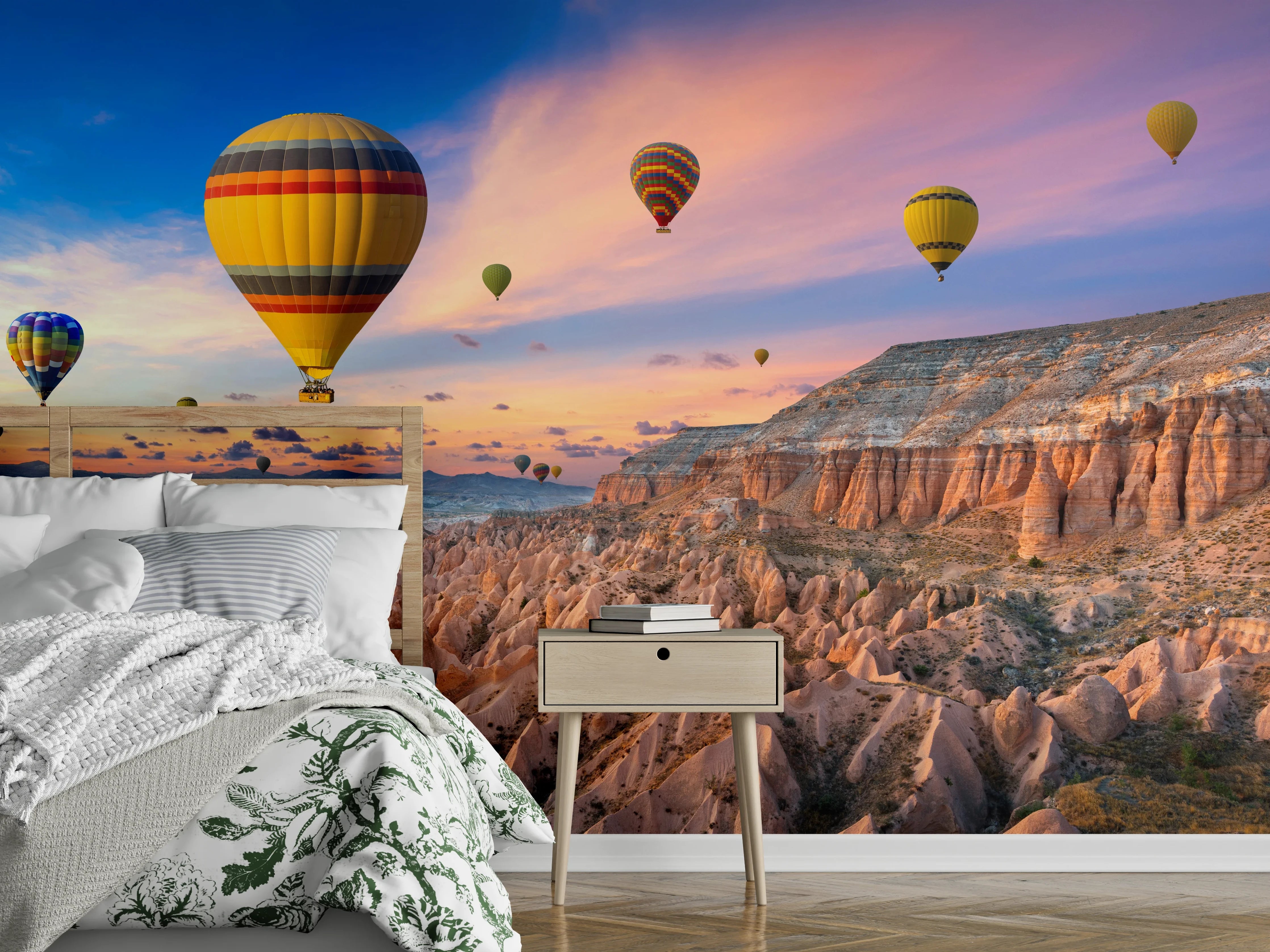 Wandverkleidung Schlafzimmer - Heißluftballons Cappadocia Sonnenaufgang Landschaft
