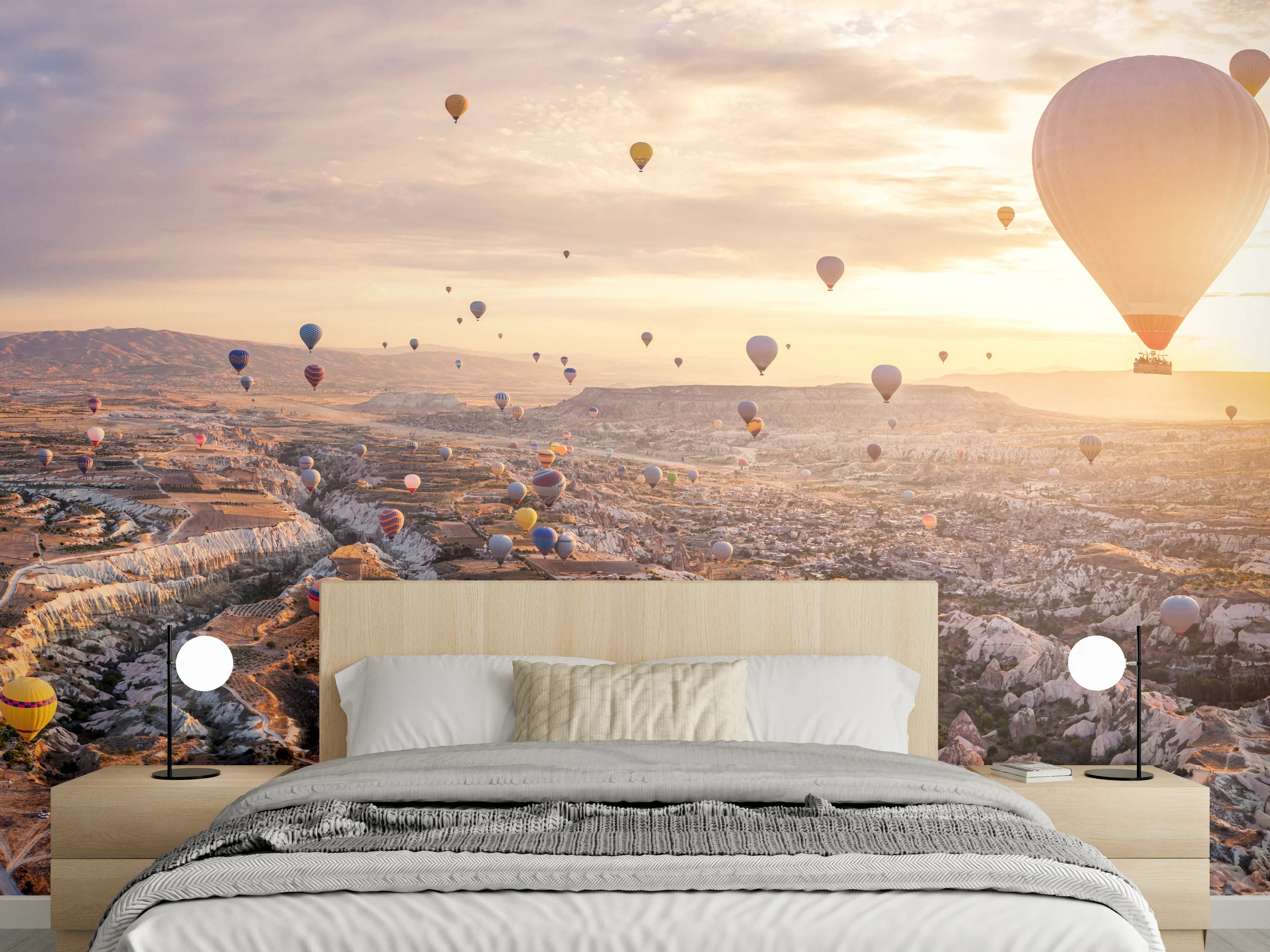 Wandverkleidung Schlafzimmer - Heißluftballons über Göreme-Türkei