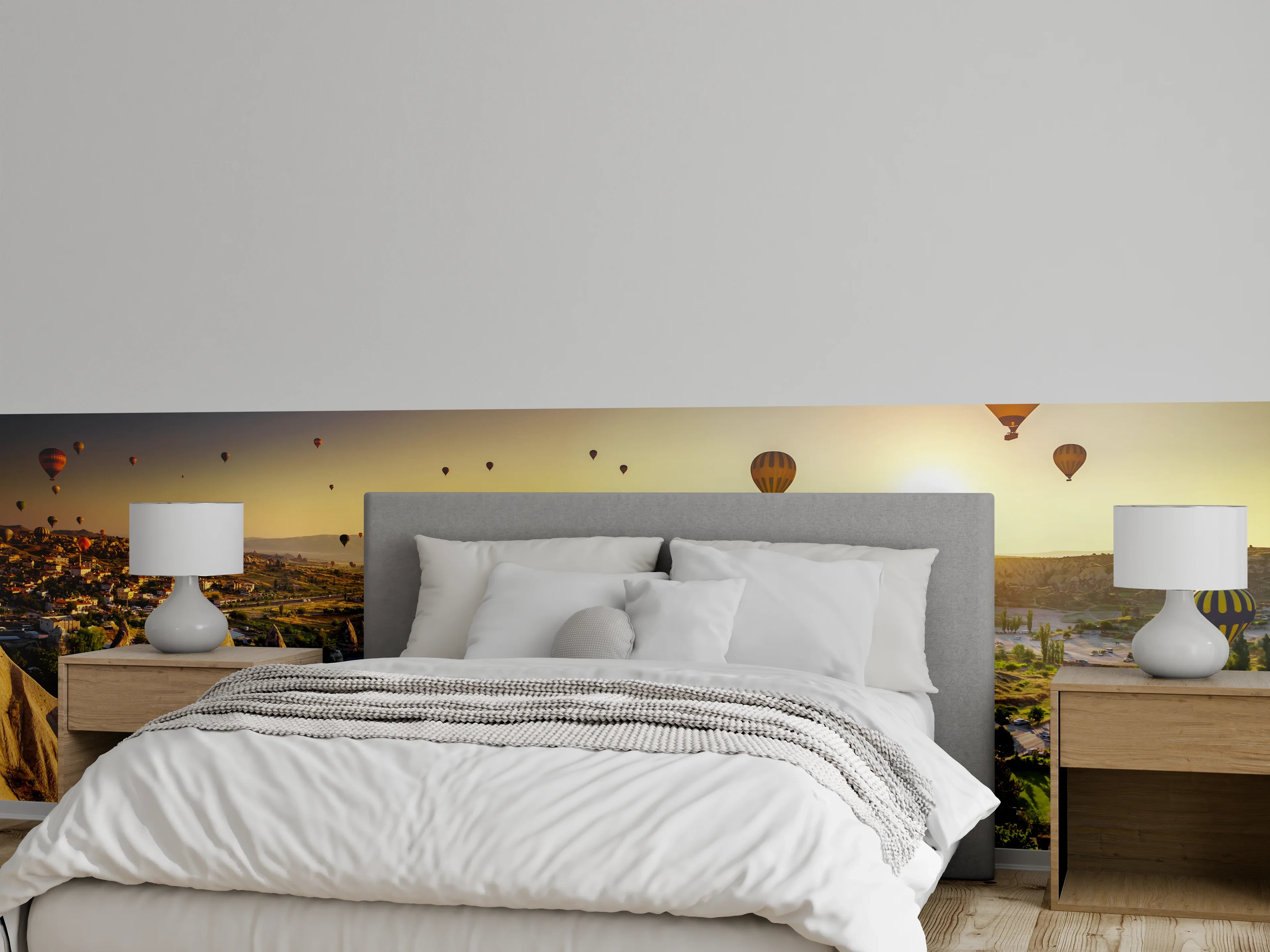Wandverkleidung Schlafzimmer - Heißluftballons über Kappadokien Panorama