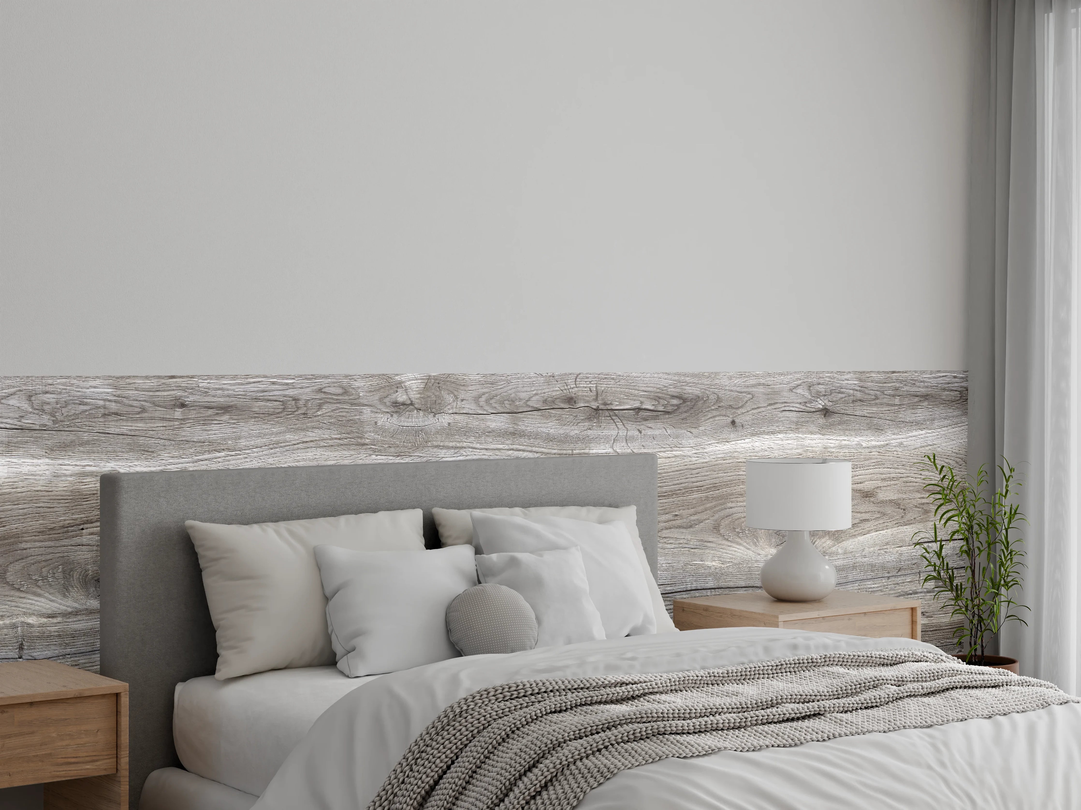 Wandverkleidung Schlafzimmer - Hell-braune Holz Textur