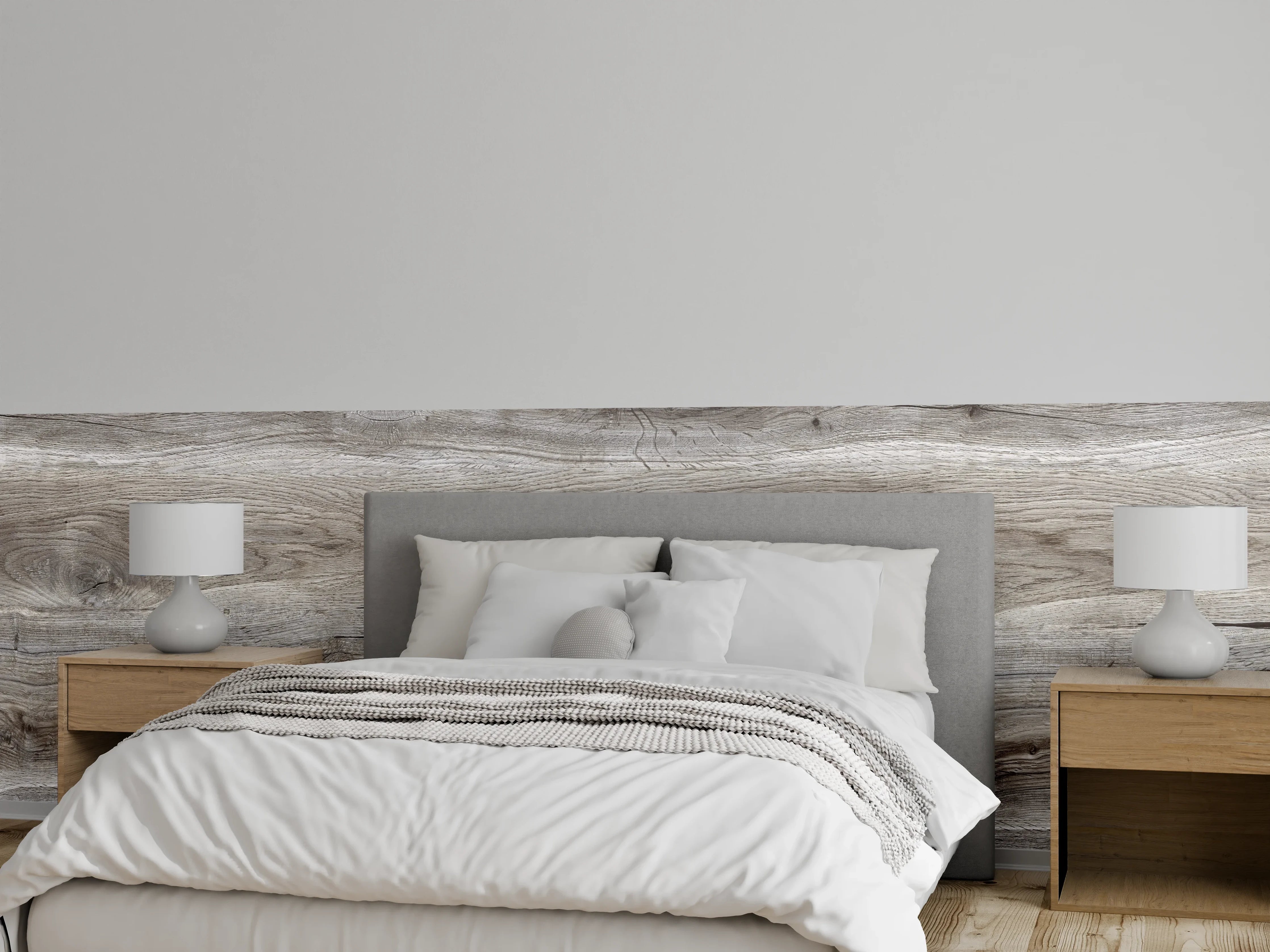 Wandverkleidung Schlafzimmer - Hell-braune Holz Textur