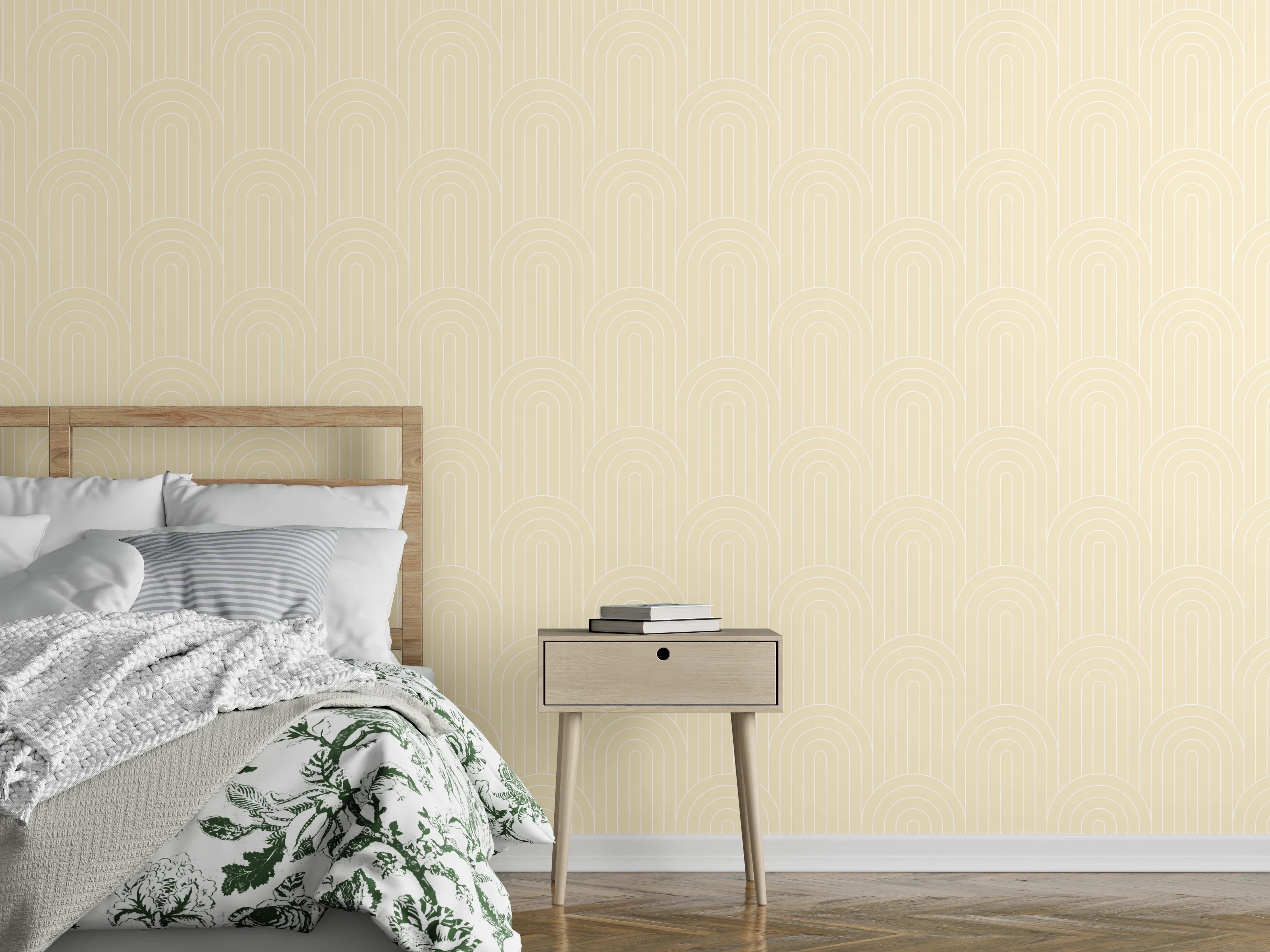 Wandverkleidung Schlafzimmer - Helle, sanfte Tönung mit Textur