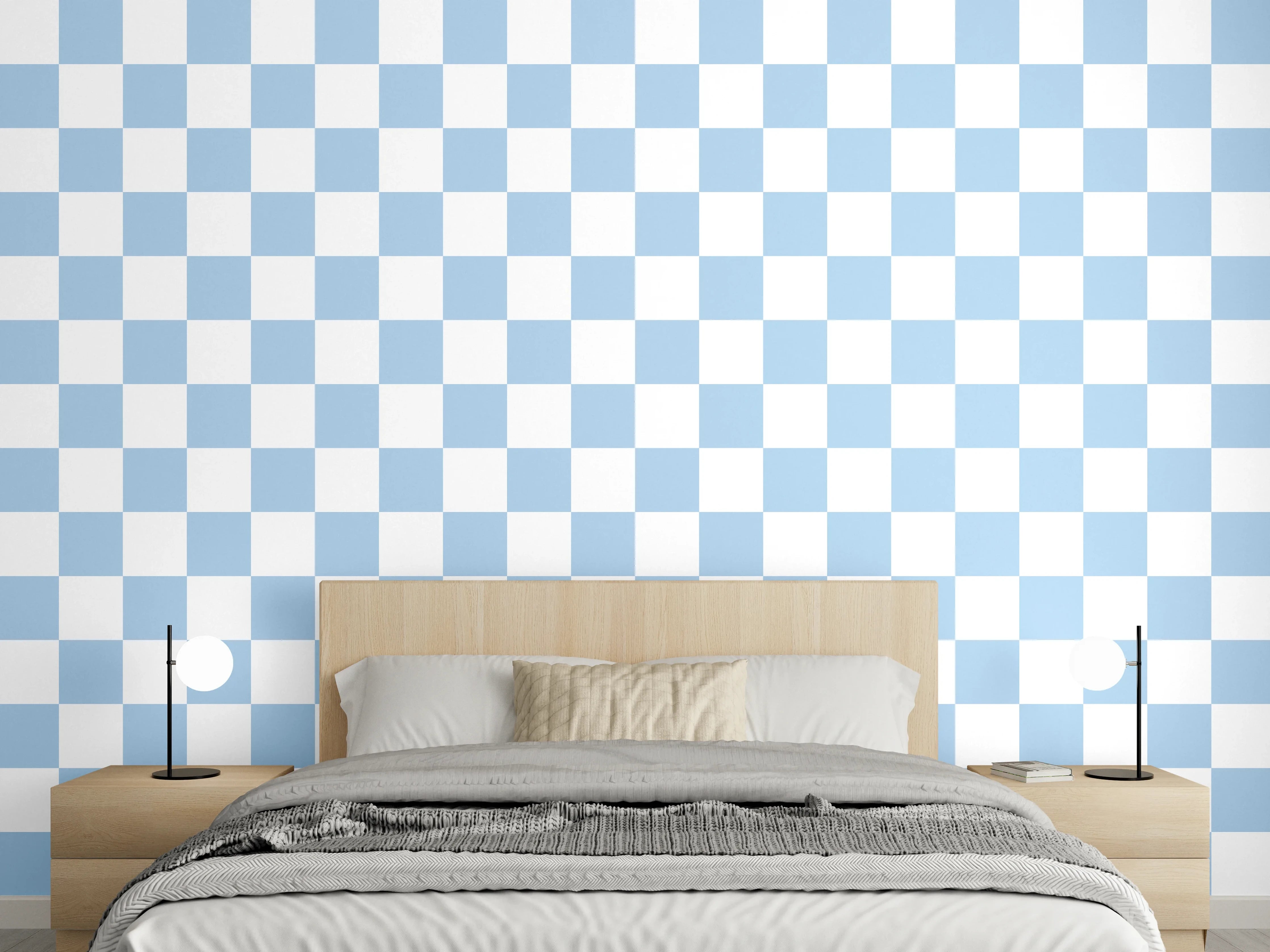 Wandverkleidung Schlafzimmer - Heller Himmel über grünen Wäldern