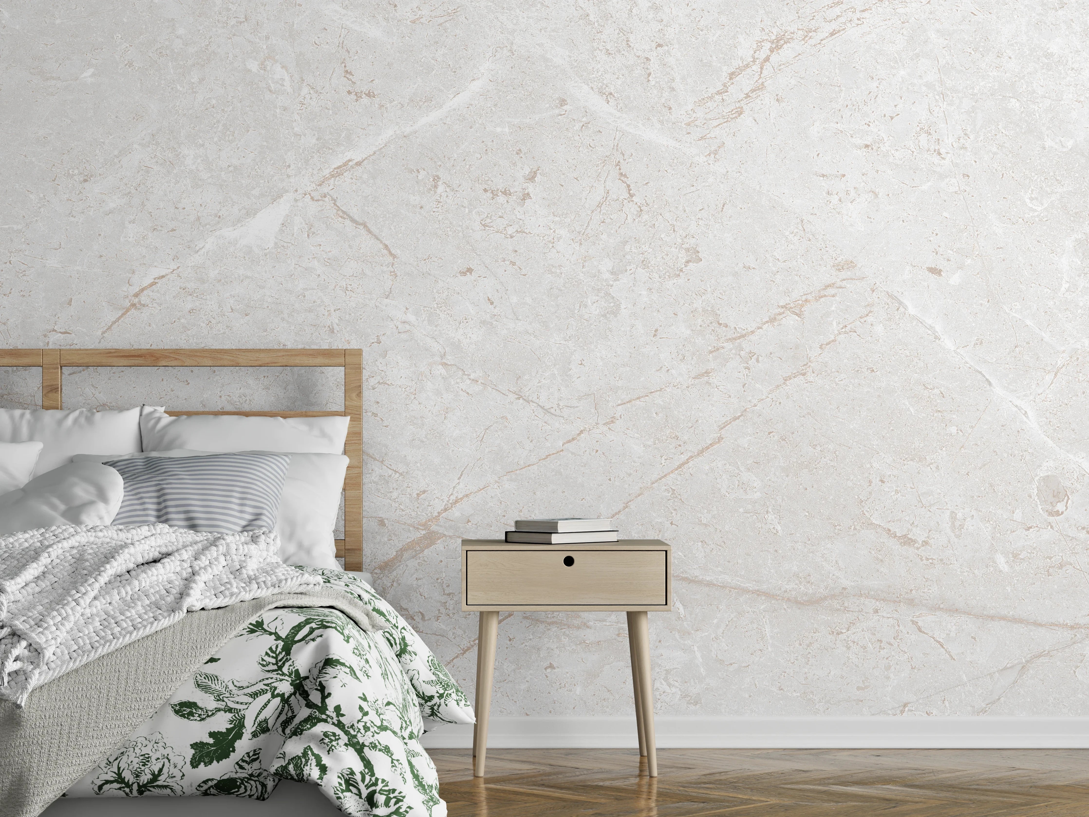 Wandverkleidung Schlafzimmer - Heller Marmor Hintergrund
