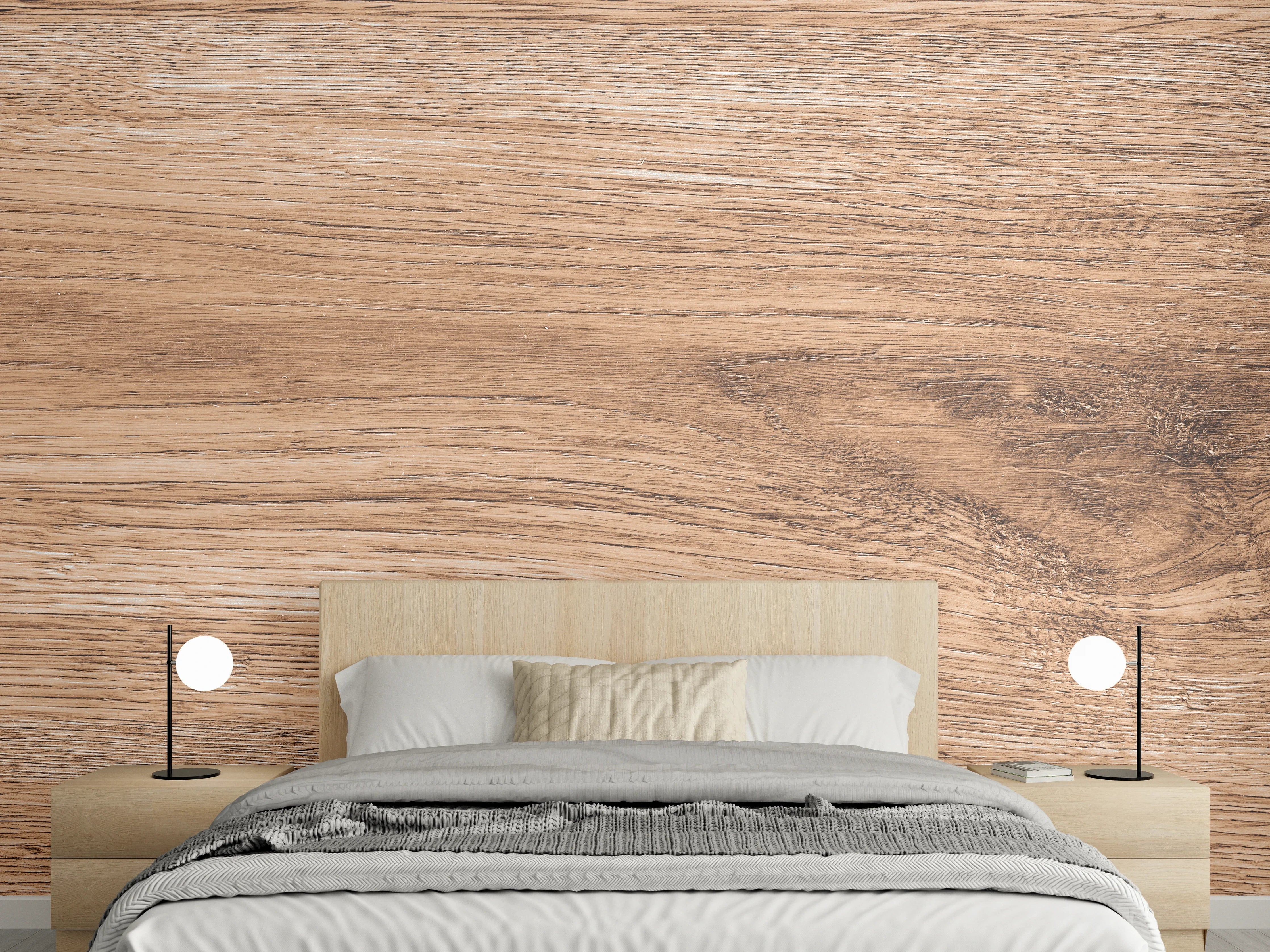 Wandverkleidung Schlafzimmer - Heller natürlicher Holzhintergrund