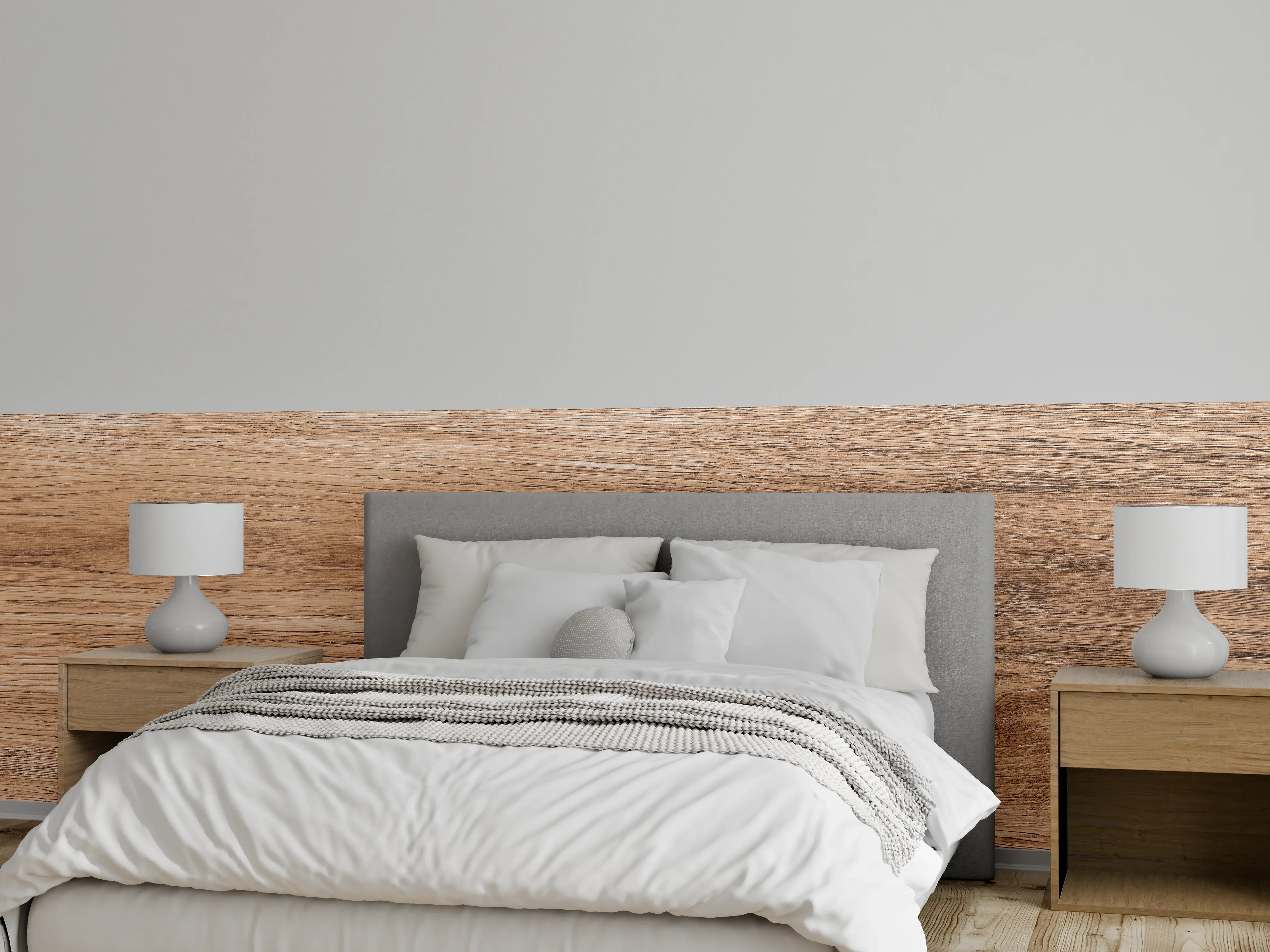 Wandverkleidung Schlafzimmer - Heller natürlicher Holzhintergrund
