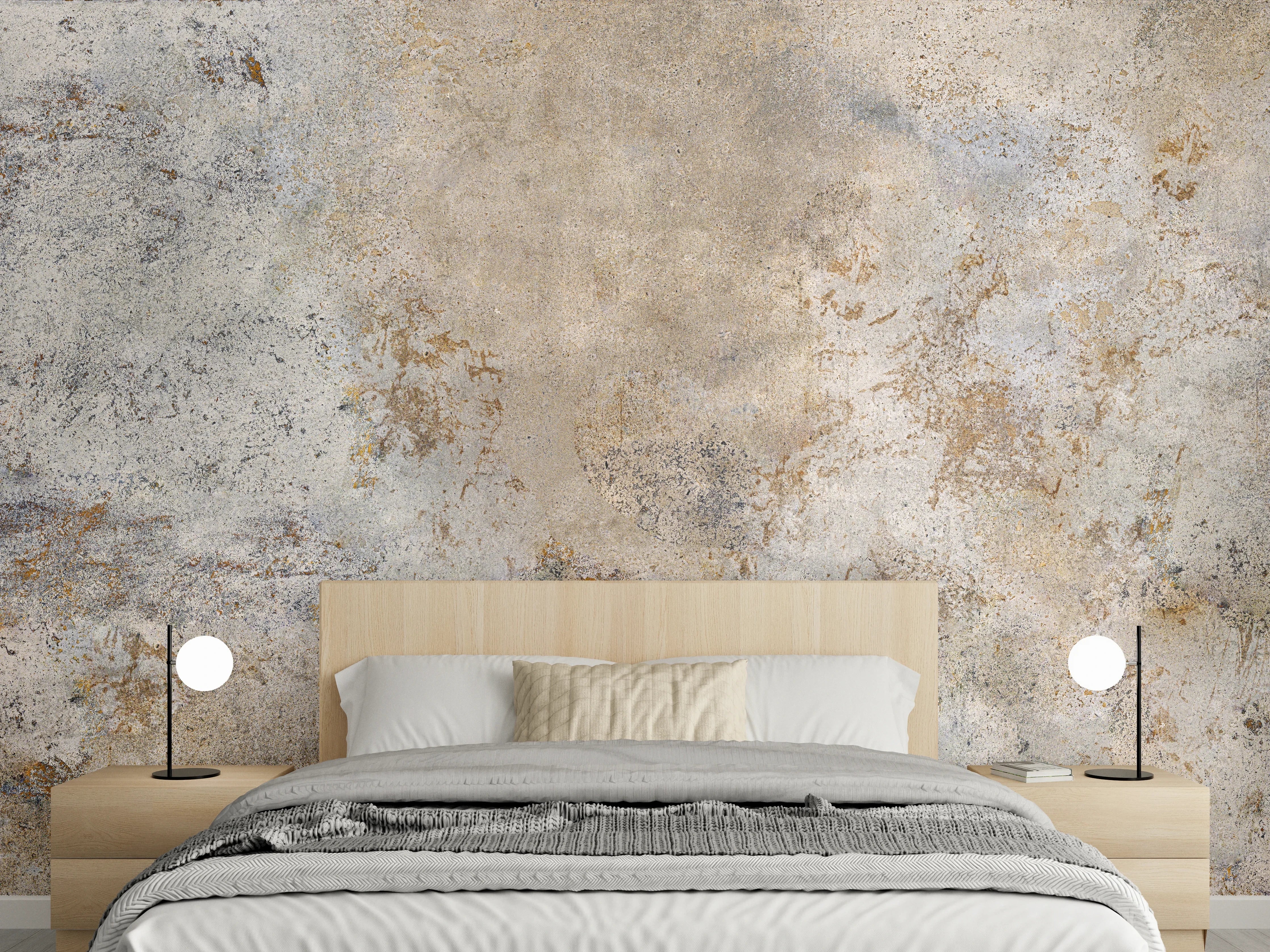 Wandverkleidung Schlafzimmer - Helles Grau mit Struktur