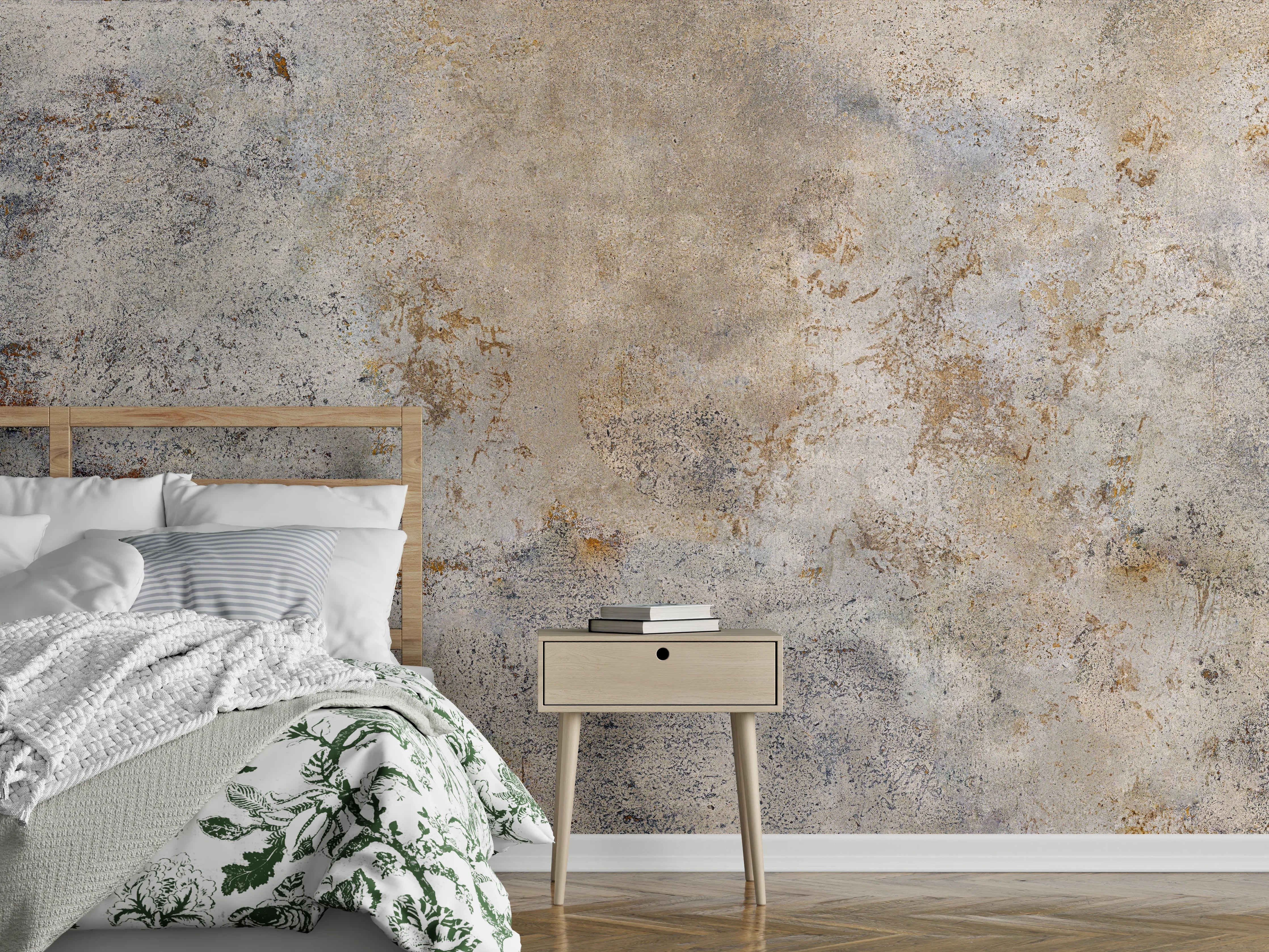 Wandverkleidung Schlafzimmer - Helles Grau mit Struktur
