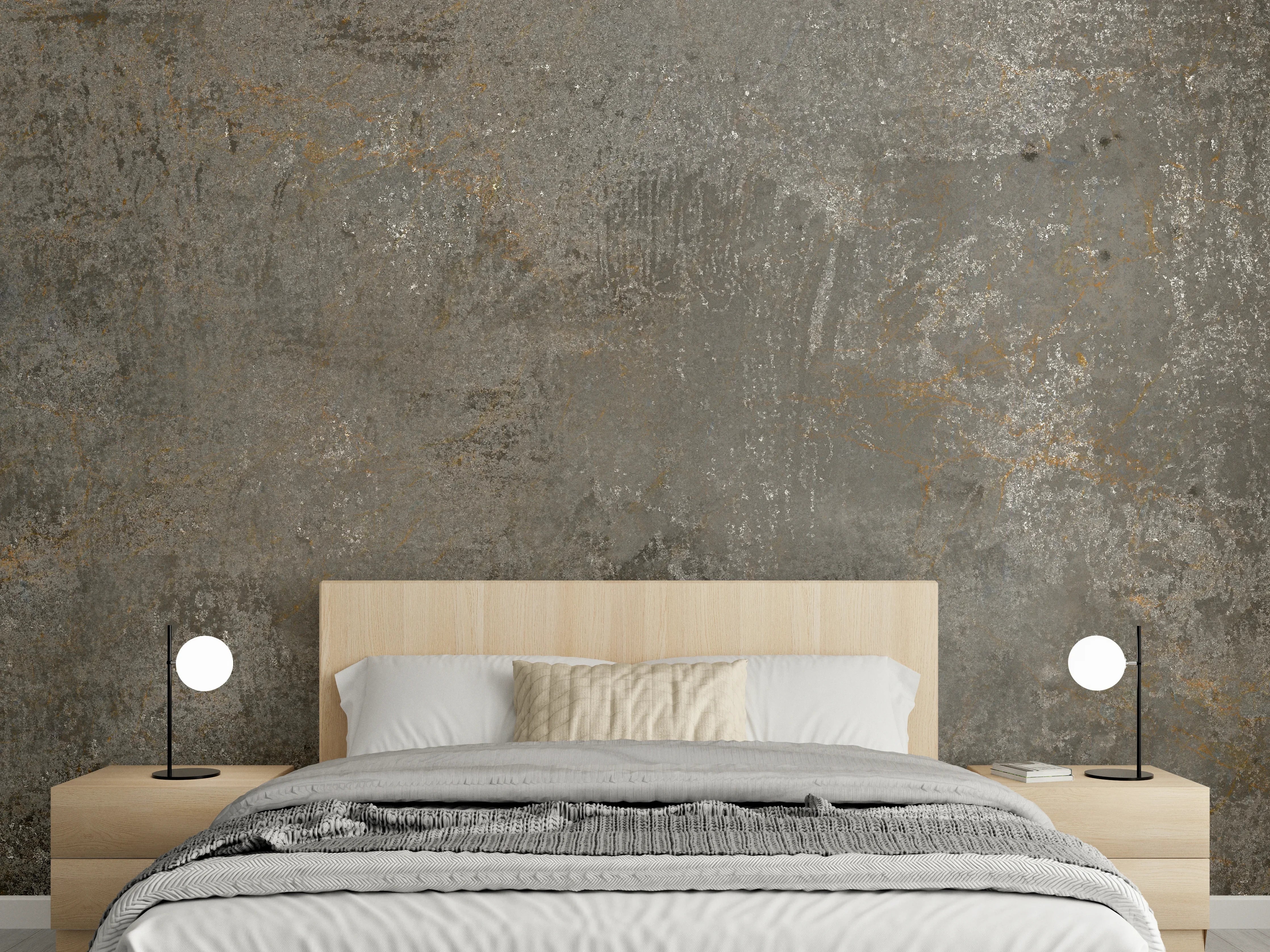 Wandverkleidung Schlafzimmer - Helles Graugelbes Mauerrelief