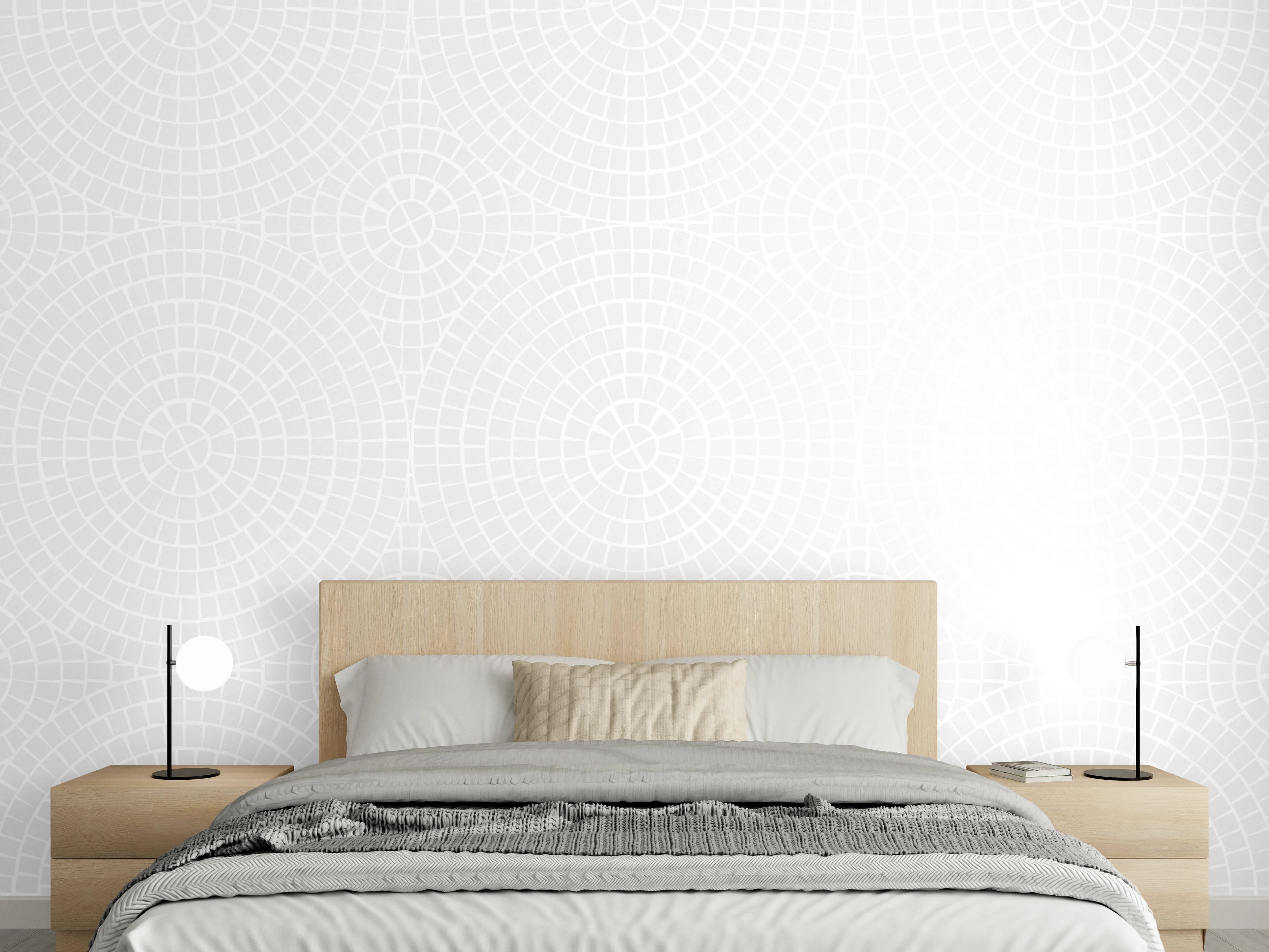 Wandverkleidung Schlafzimmer - Helles, minimalistisches Wanddesign in Weiß