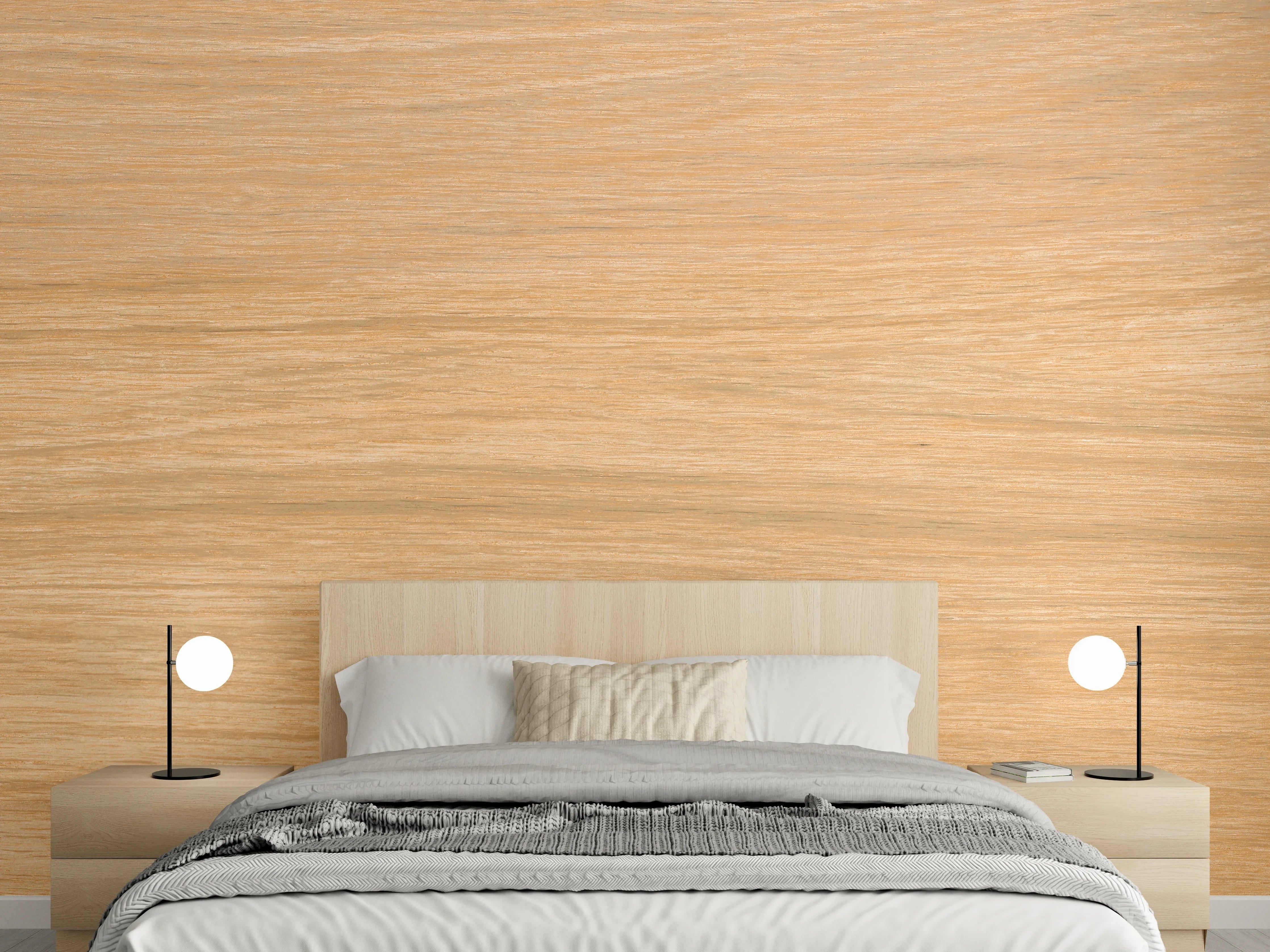 Wandverkleidung Schlafzimmer - Helles, natürliches Holz-Design