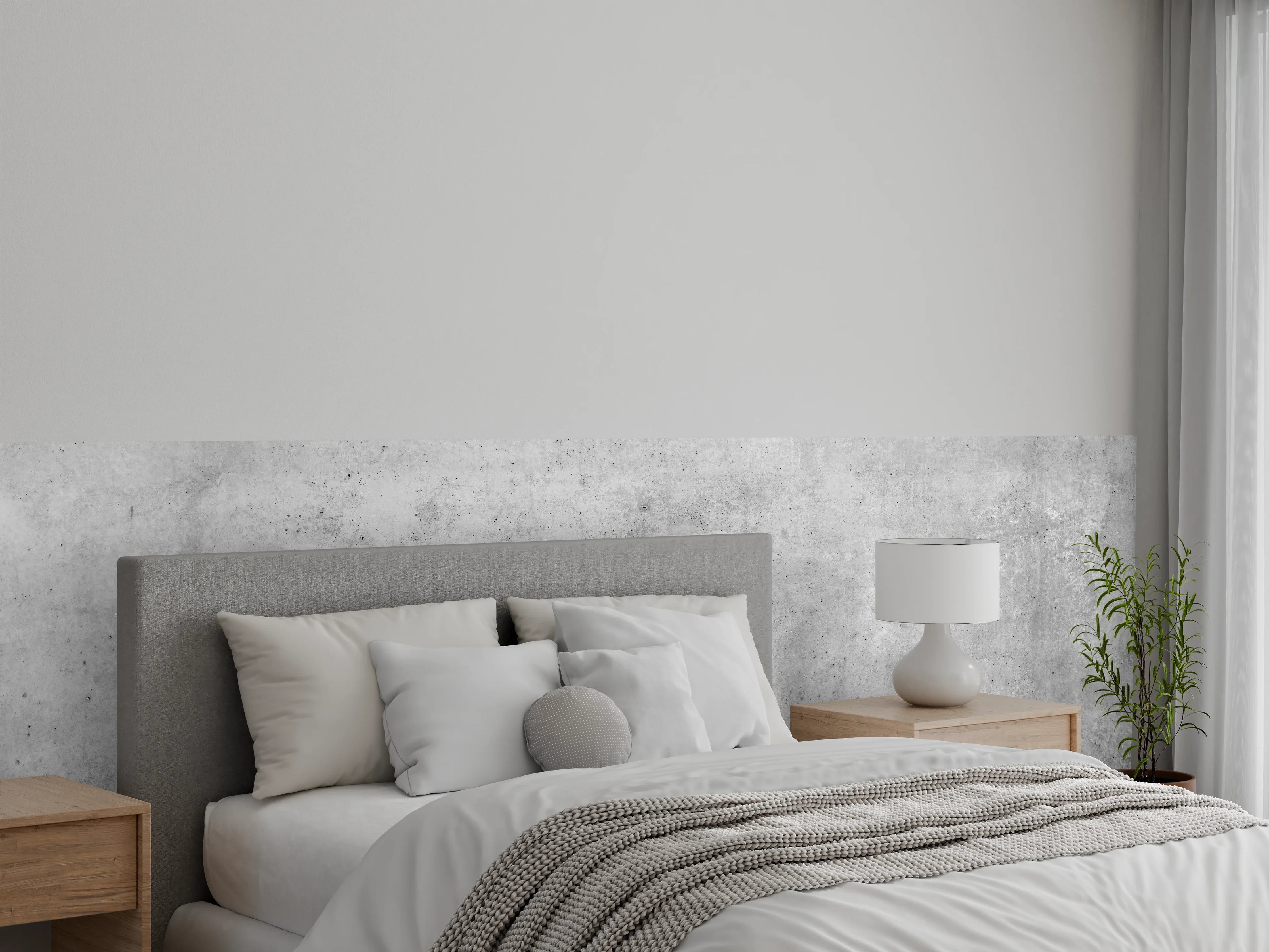 Wandverkleidung Schlafzimmer - Hellgraue alte Betonwand