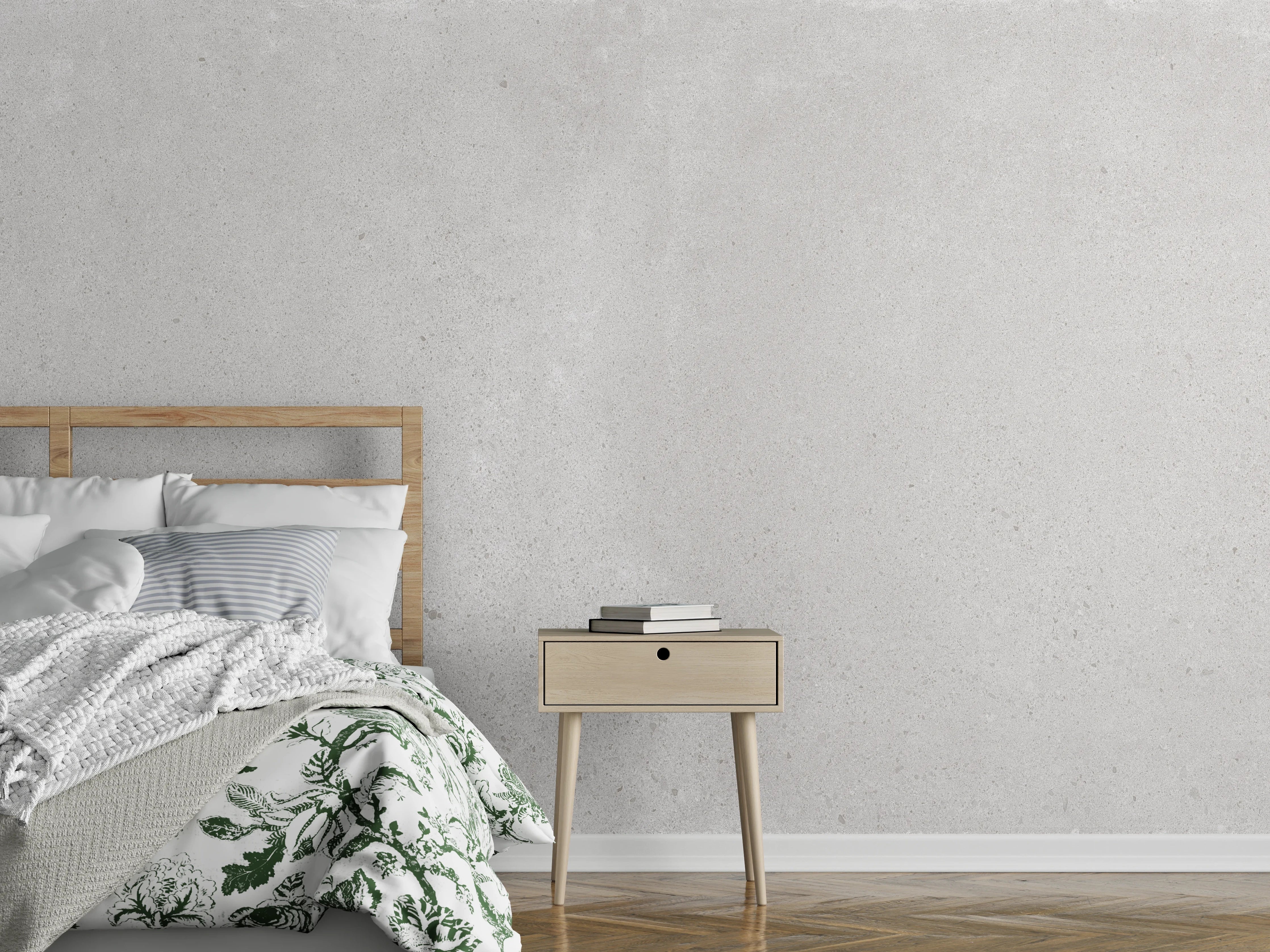 Wandverkleidung Schlafzimmer - Hellgraues Mamor Design