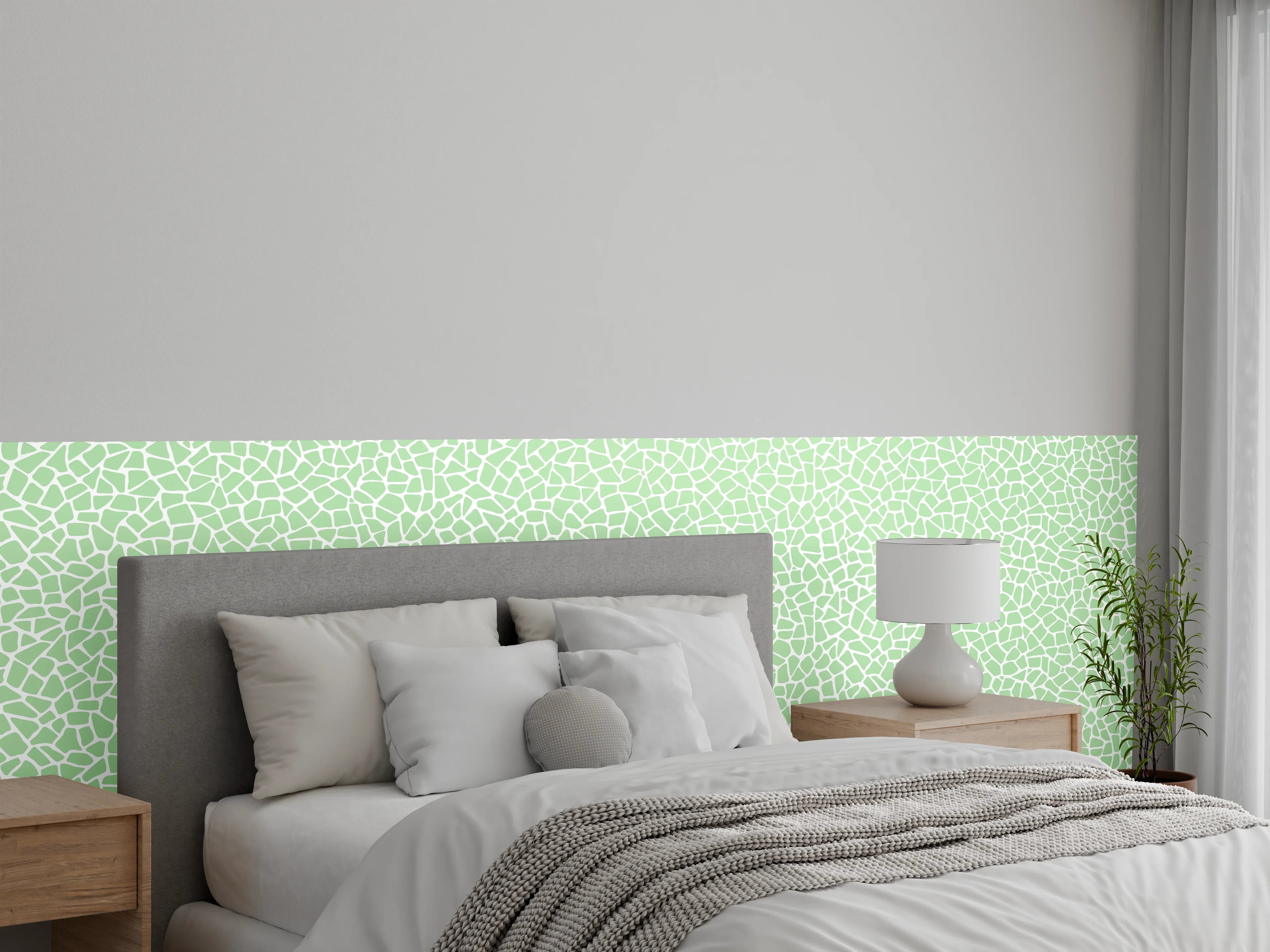 Wandverkleidung Schlafzimmer - Hellgrüne Marmorstruktur mit feiner Musterung