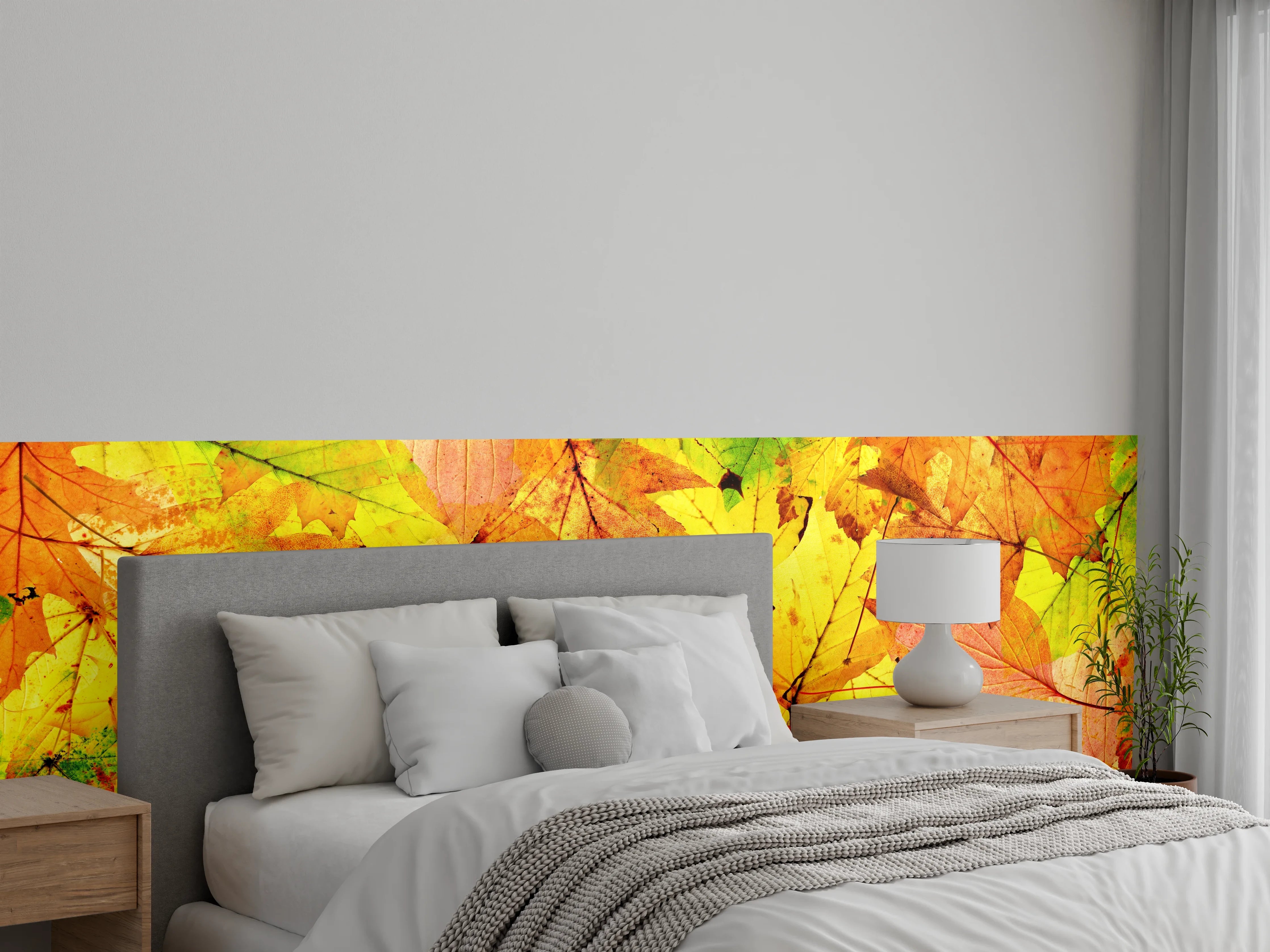 Wandverkleidung Schlafzimmer - Herbstblätter Hintergrund
