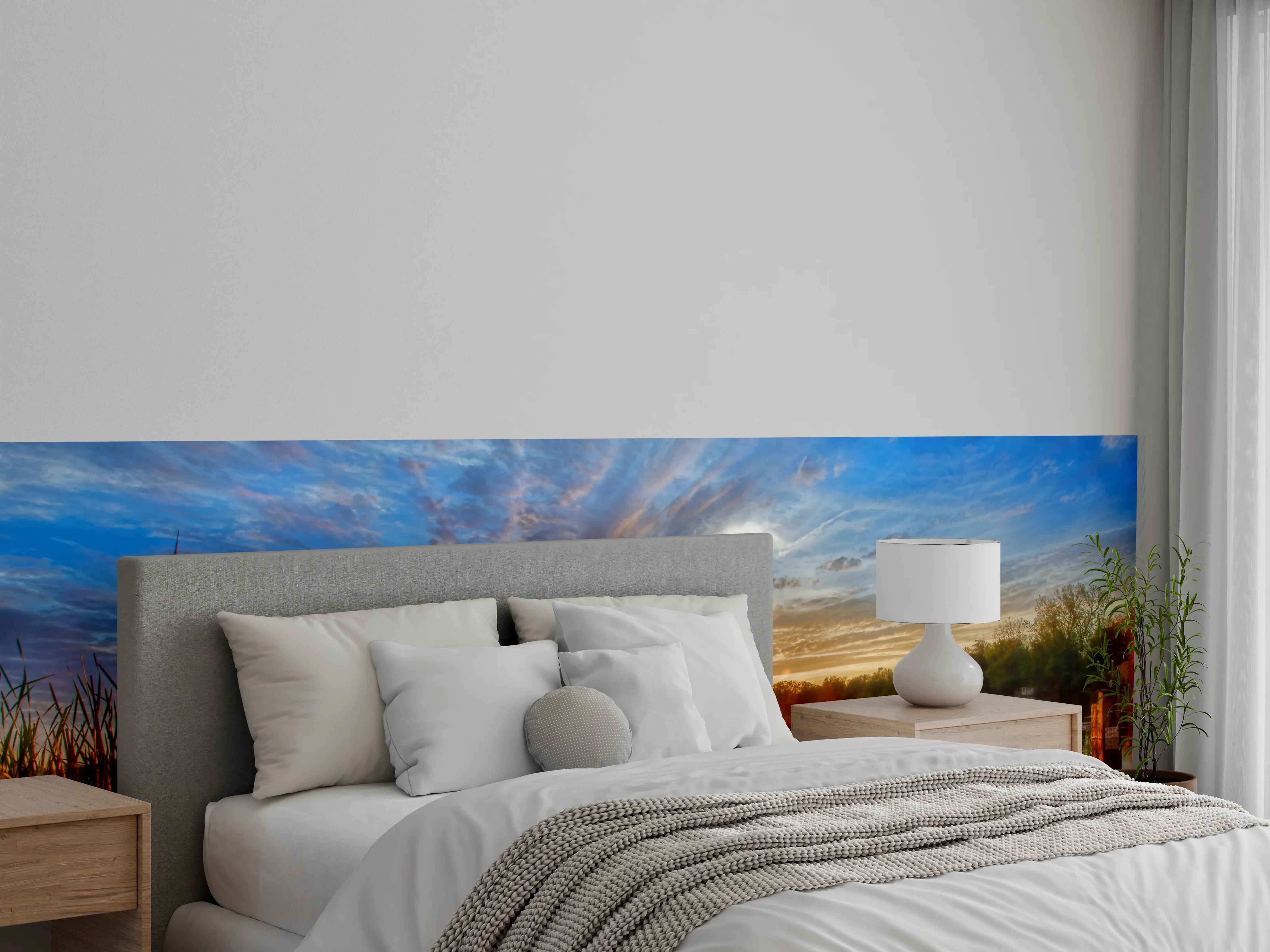 Wandverkleidung Schlafzimmer - Herbstlicher Sonnenuntergang