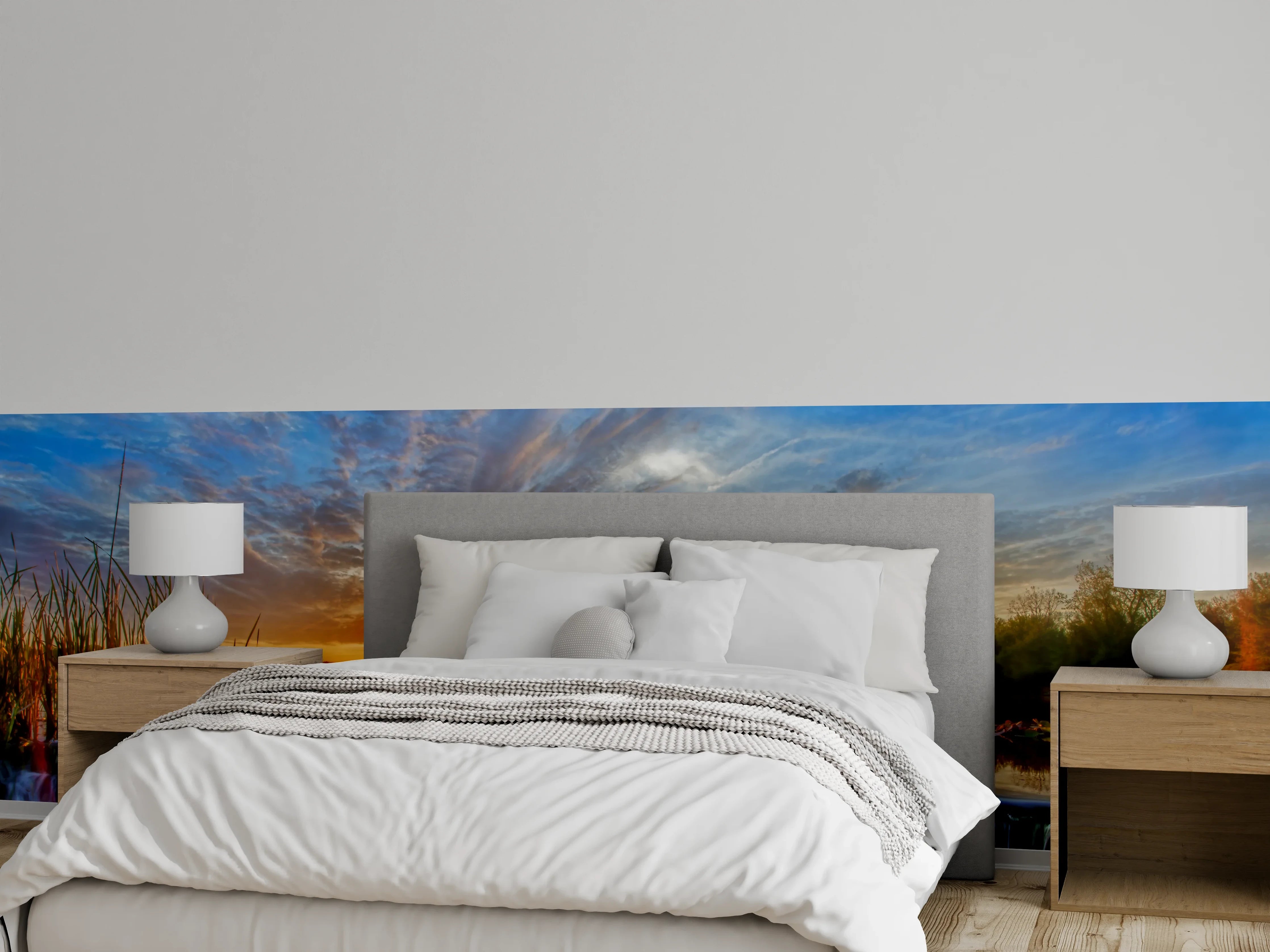 Wandverkleidung Schlafzimmer - Herbstlicher Sonnenuntergang