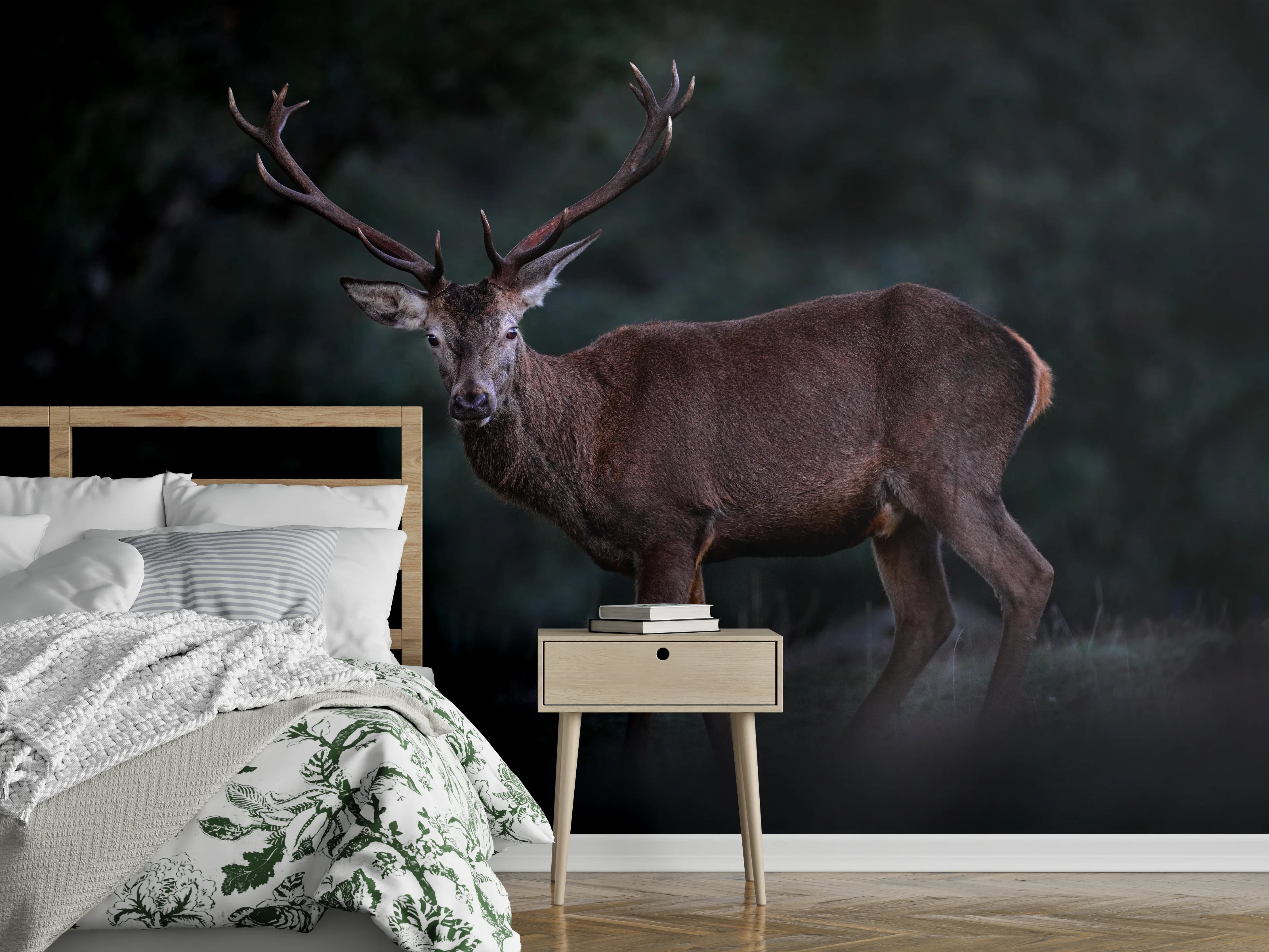 Wandverkleidung Schlafzimmer - Hirsche Gebirge Sierra de Andujar