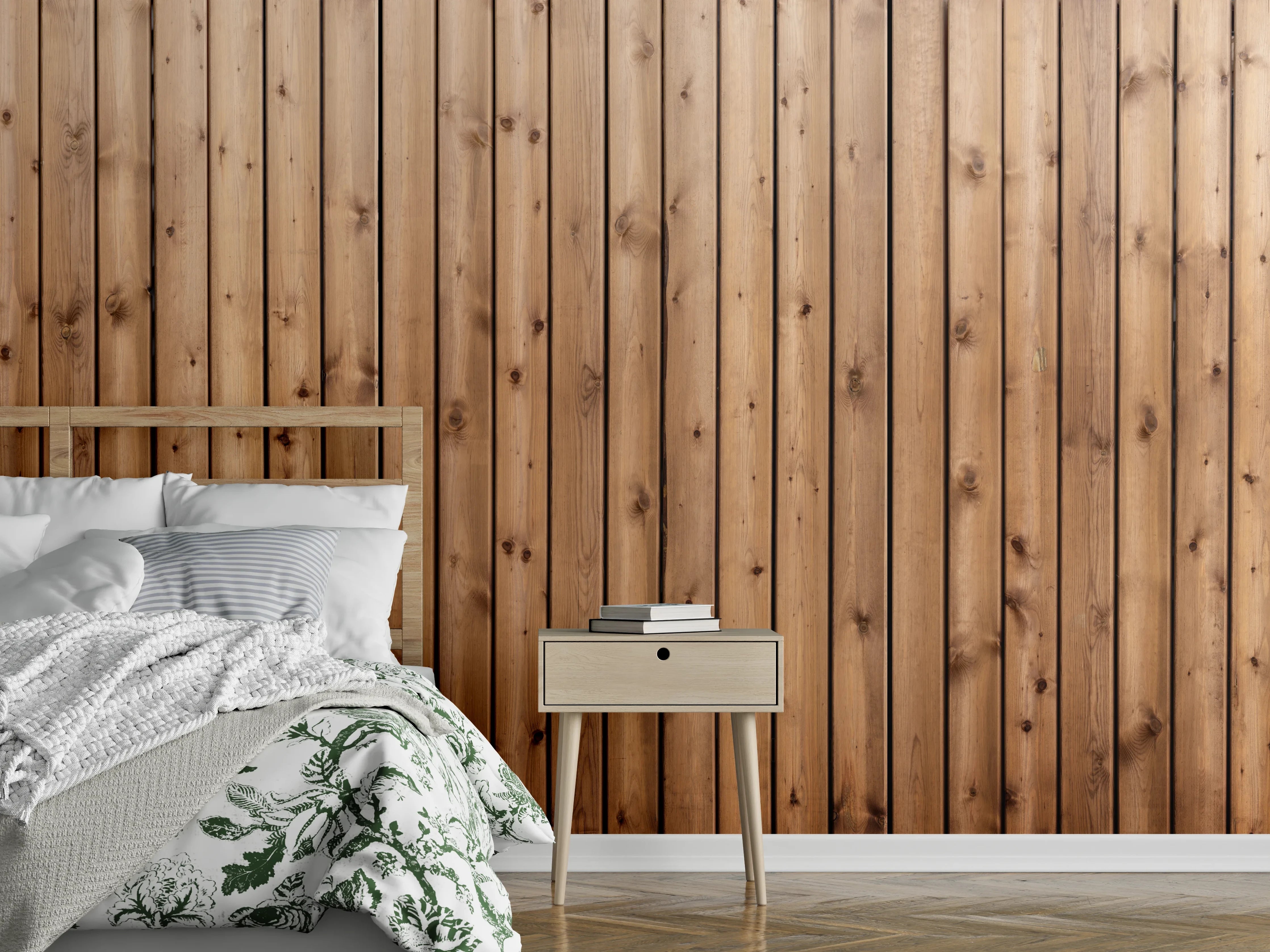 Wandverkleidung Schlafzimmer - Hochauflösende Holzbrett-Struktur