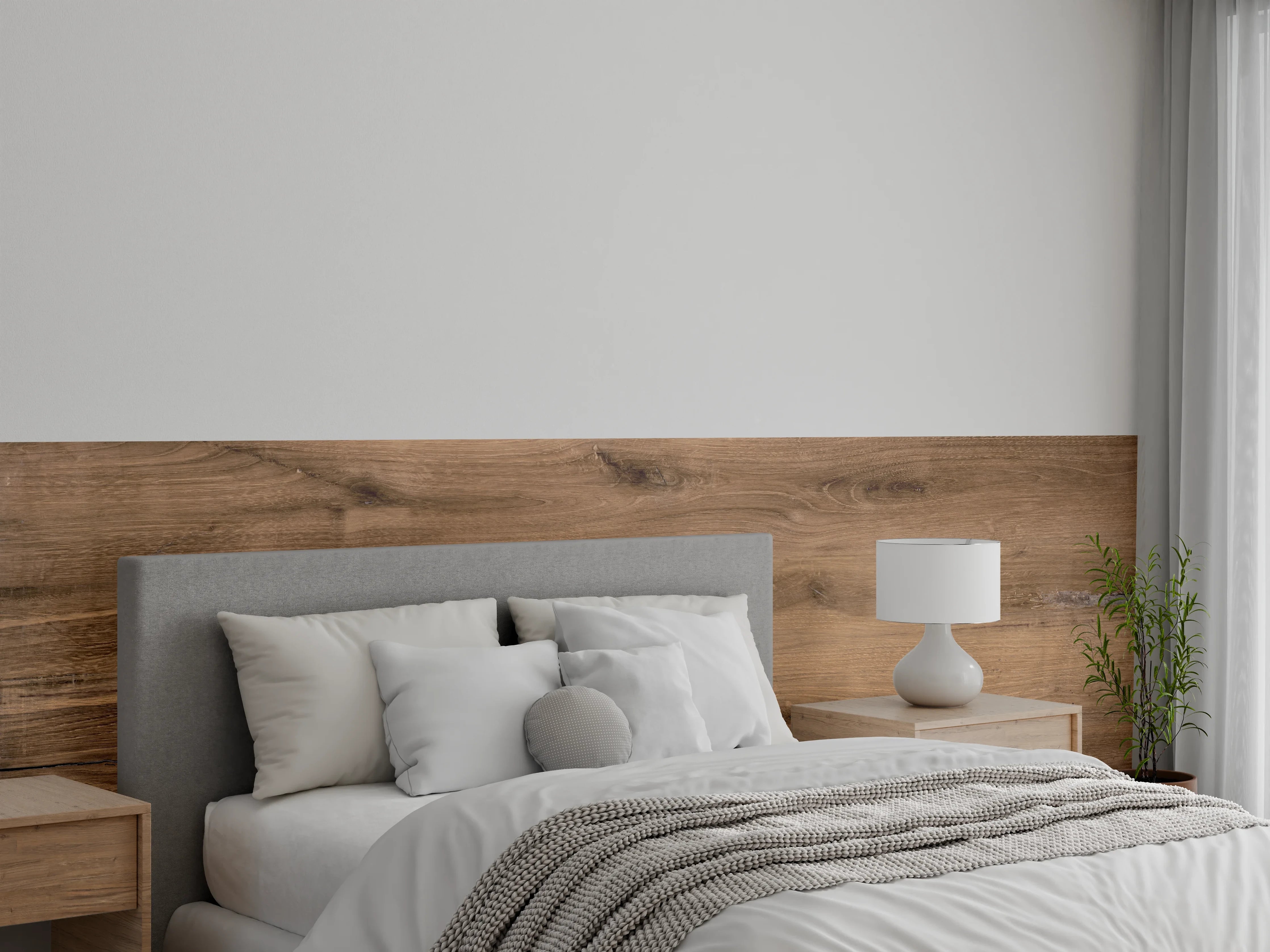 Wandverkleidung Schlafzimmer - Hölzernes Eichenholz-Brett