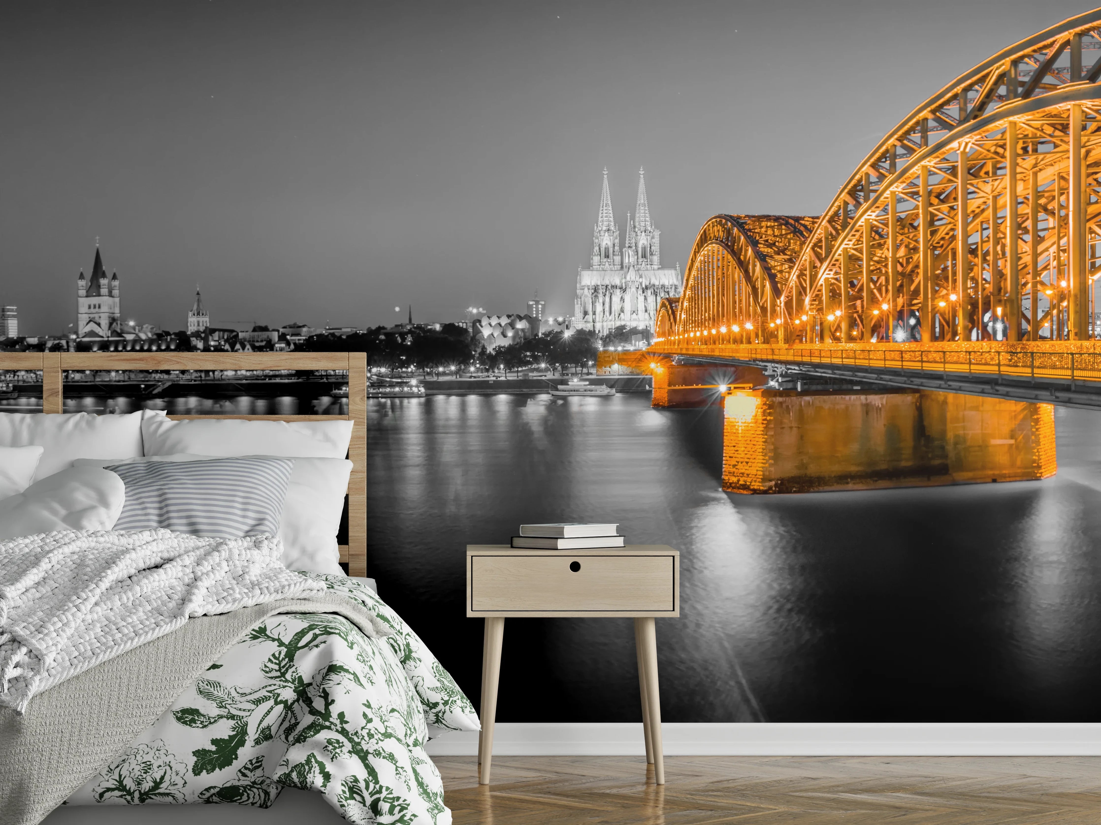 Wandverkleidung Schlafzimmer - Hohenzollernbrücke in Köln