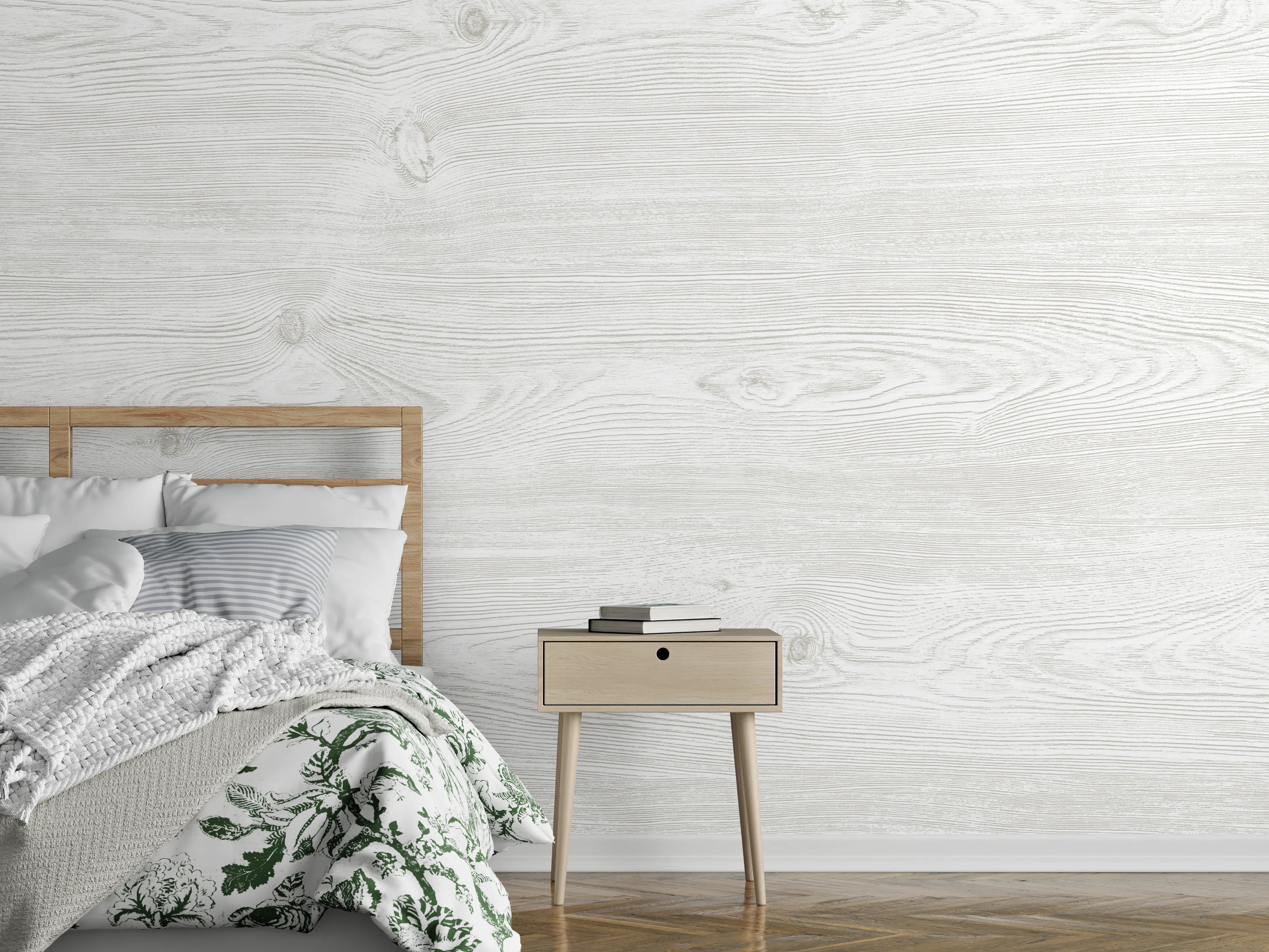 Wandverkleidung Schlafzimmer - Holzoptik - hell