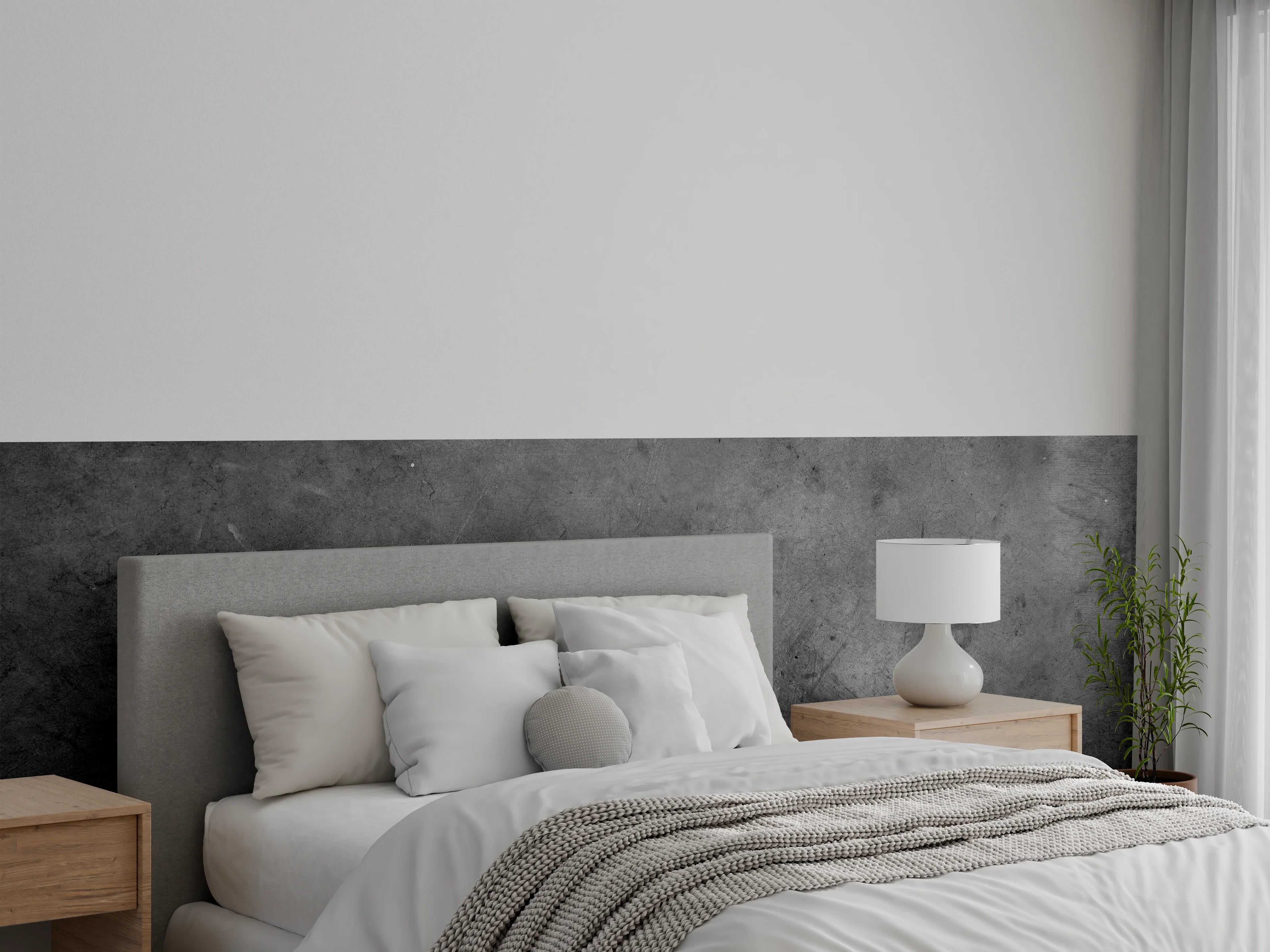 Wandverkleidung Schlafzimmer - Industrial Betonoptik Wanddekor Grau