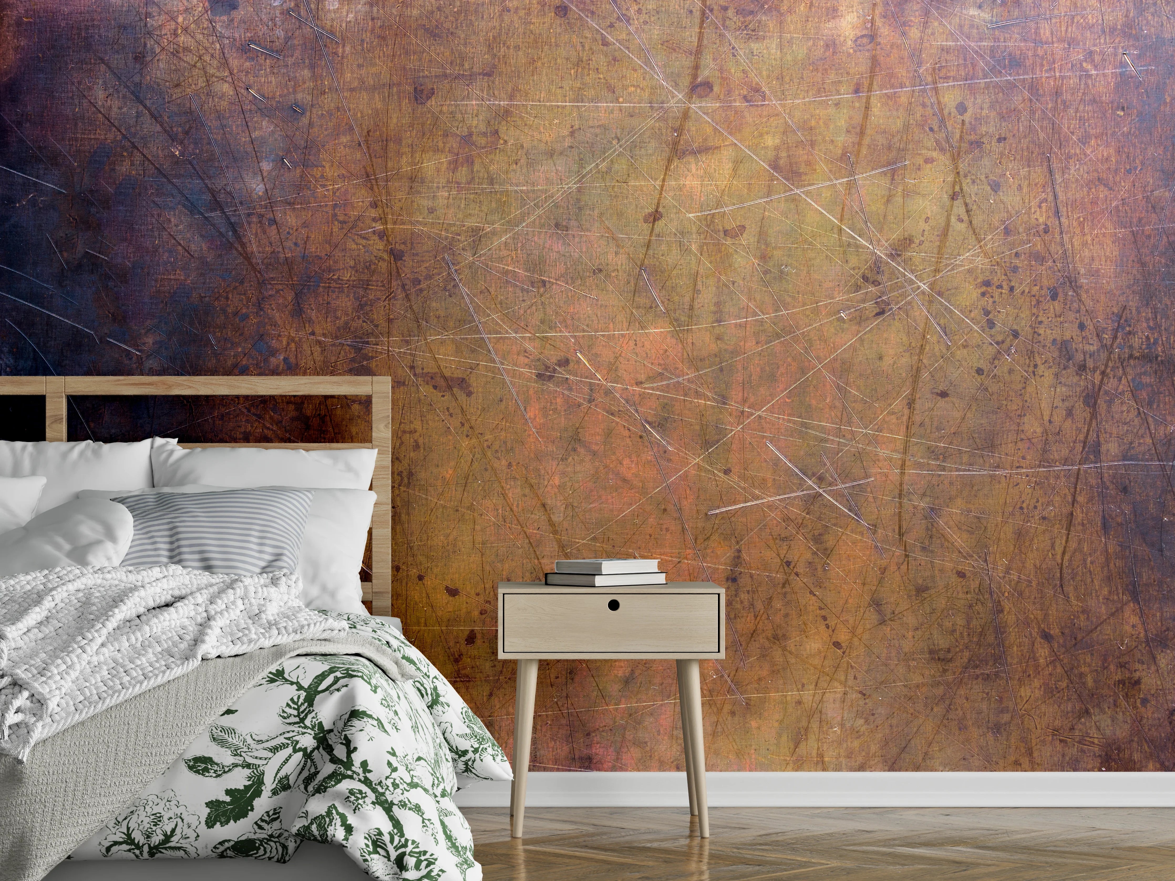 Wandverkleidung Schlafzimmer - Industrial Style Rostoptik Wandpaneel