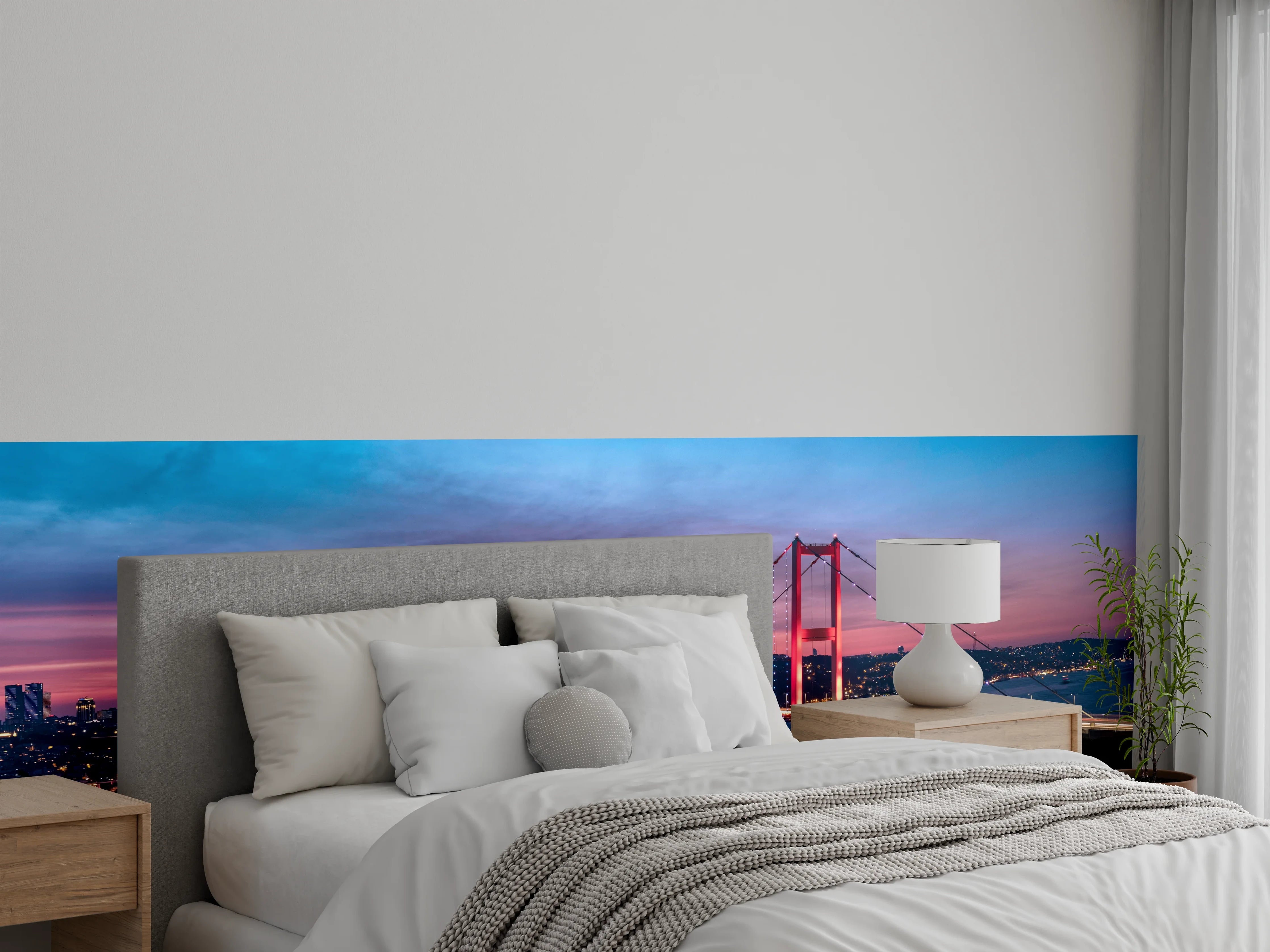 Wandverkleidung Schlafzimmer - Istanbul Bosporusbrücke bei Dämmerung