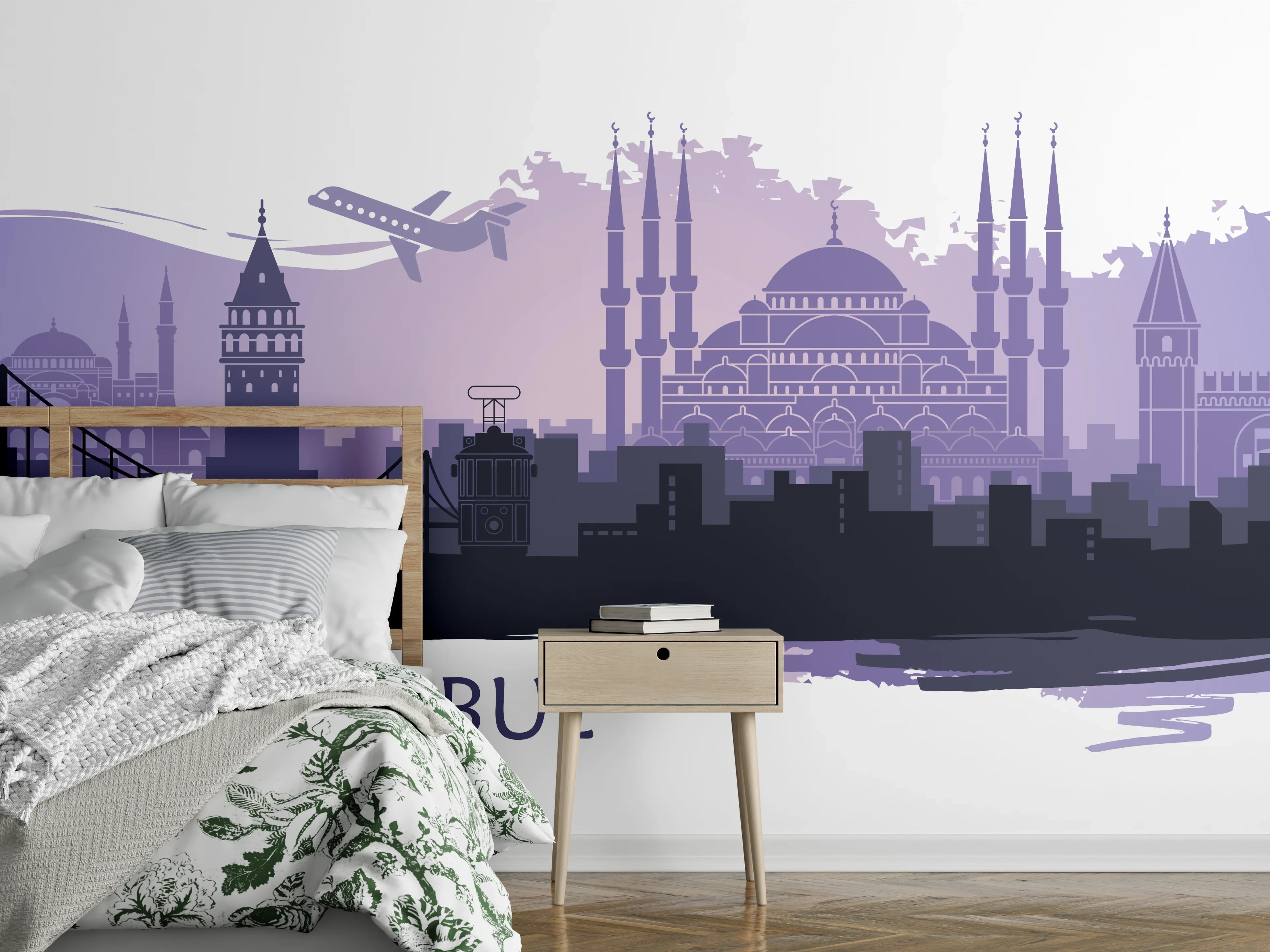 Wandverkleidung Schlafzimmer - Istanbul Skyline Illustration