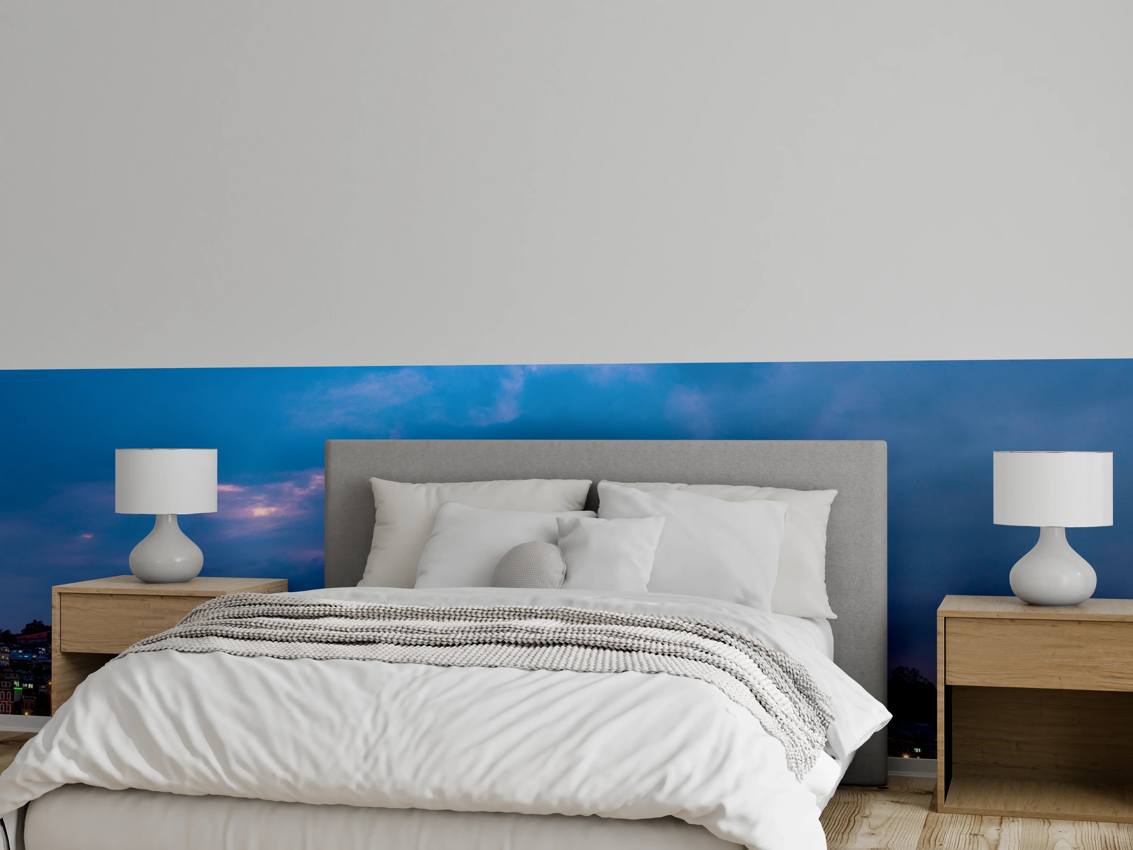 Wandverkleidung Schlafzimmer - Istanbul Skyline mit beleuchteter Moschee