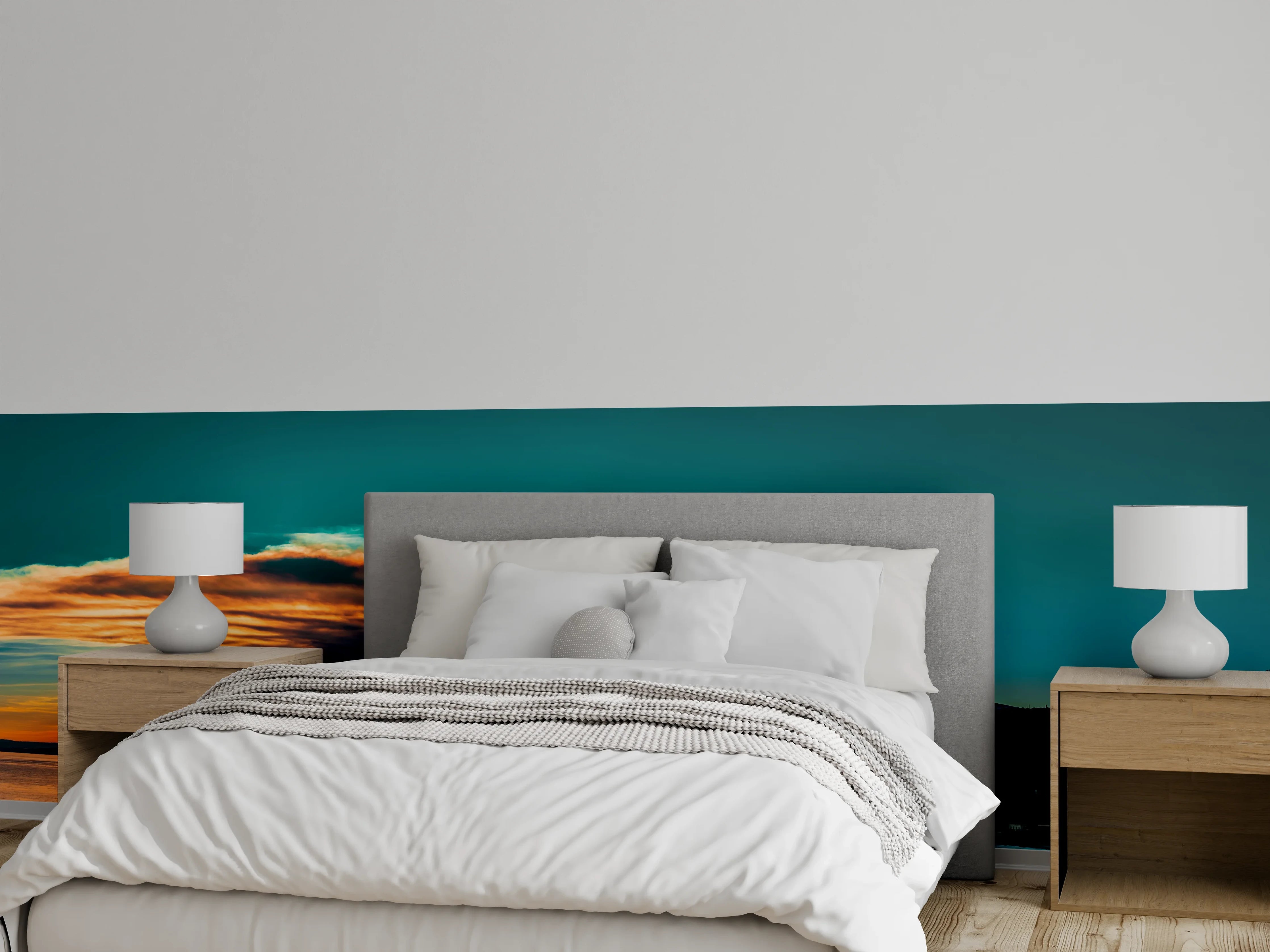 Wandverkleidung Schlafzimmer - Italienische Küste mit Vulkan