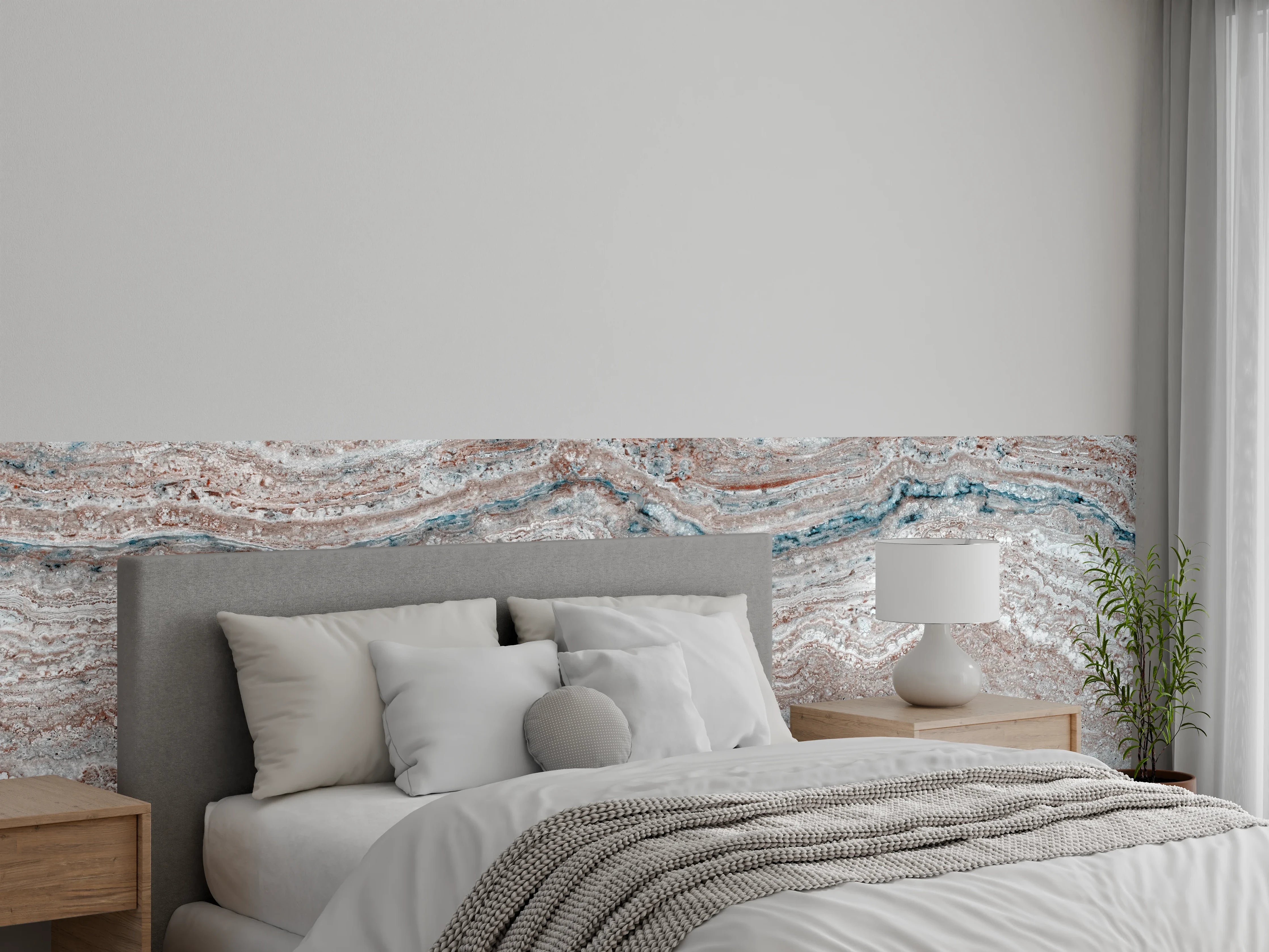 Wandverkleidung Schlafzimmer - Italienischer Marmortextur