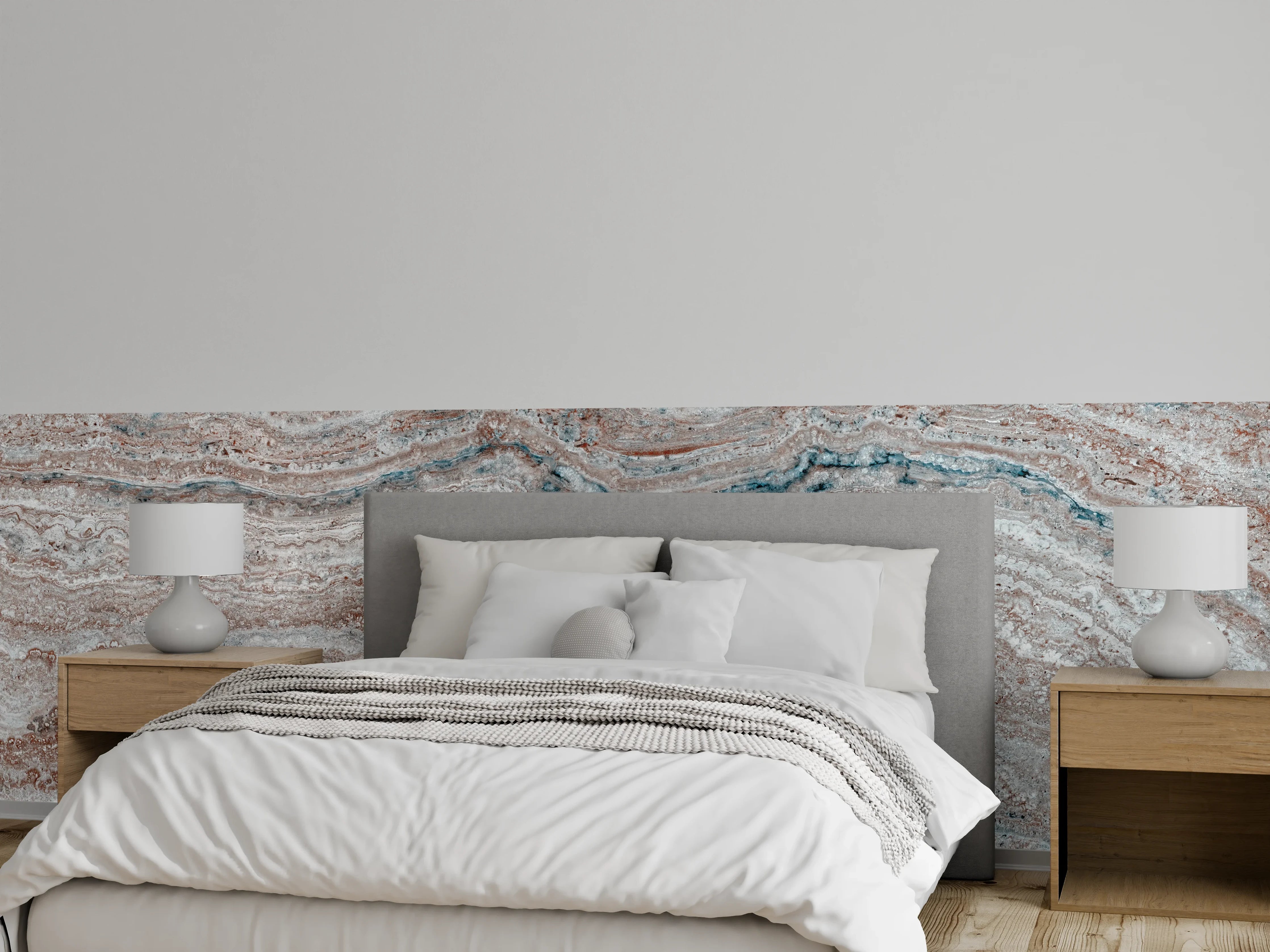 Wandverkleidung Schlafzimmer - Italienischer Marmortextur