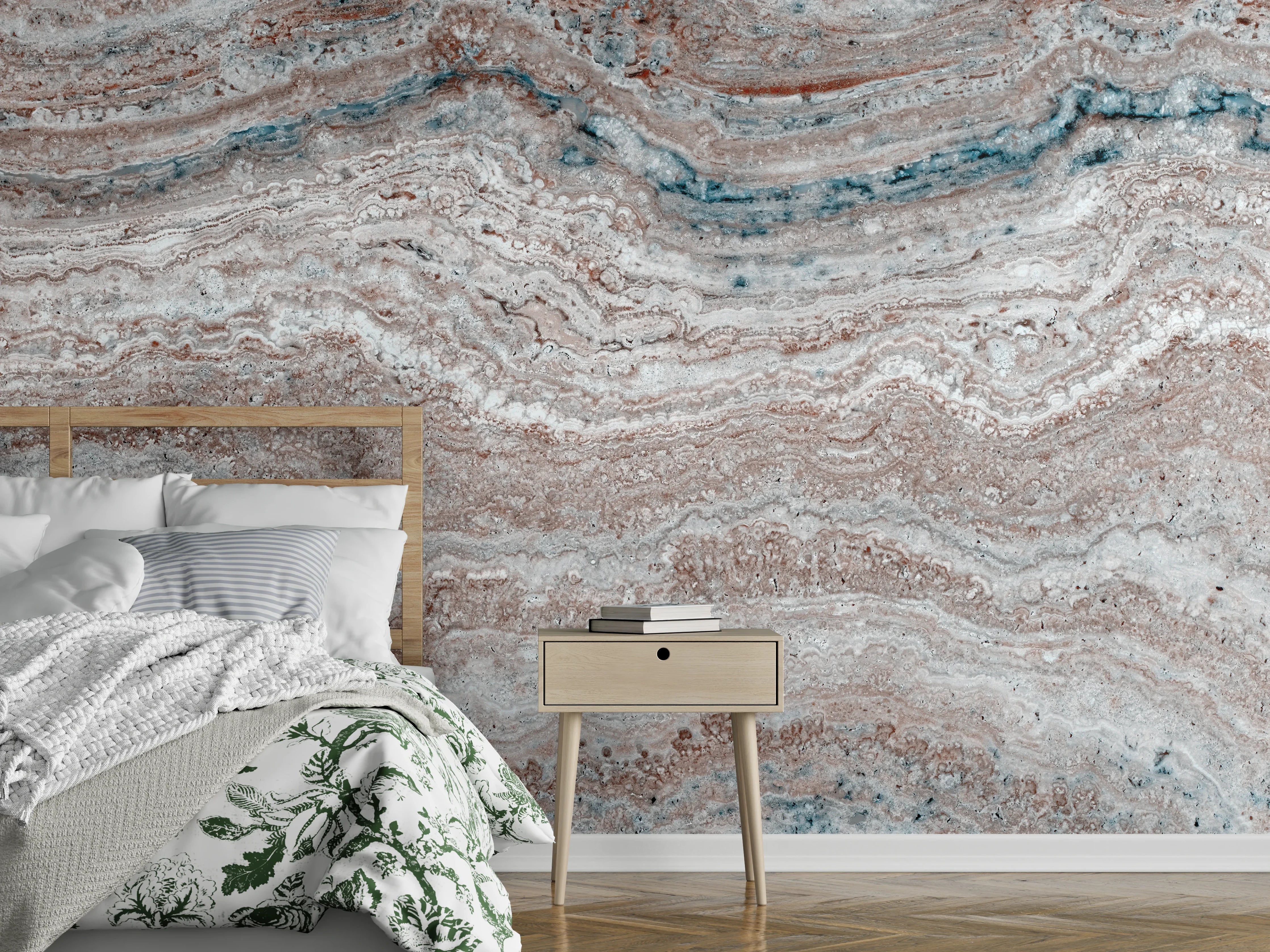 Wandverkleidung Schlafzimmer - Italienischer Marmortextur