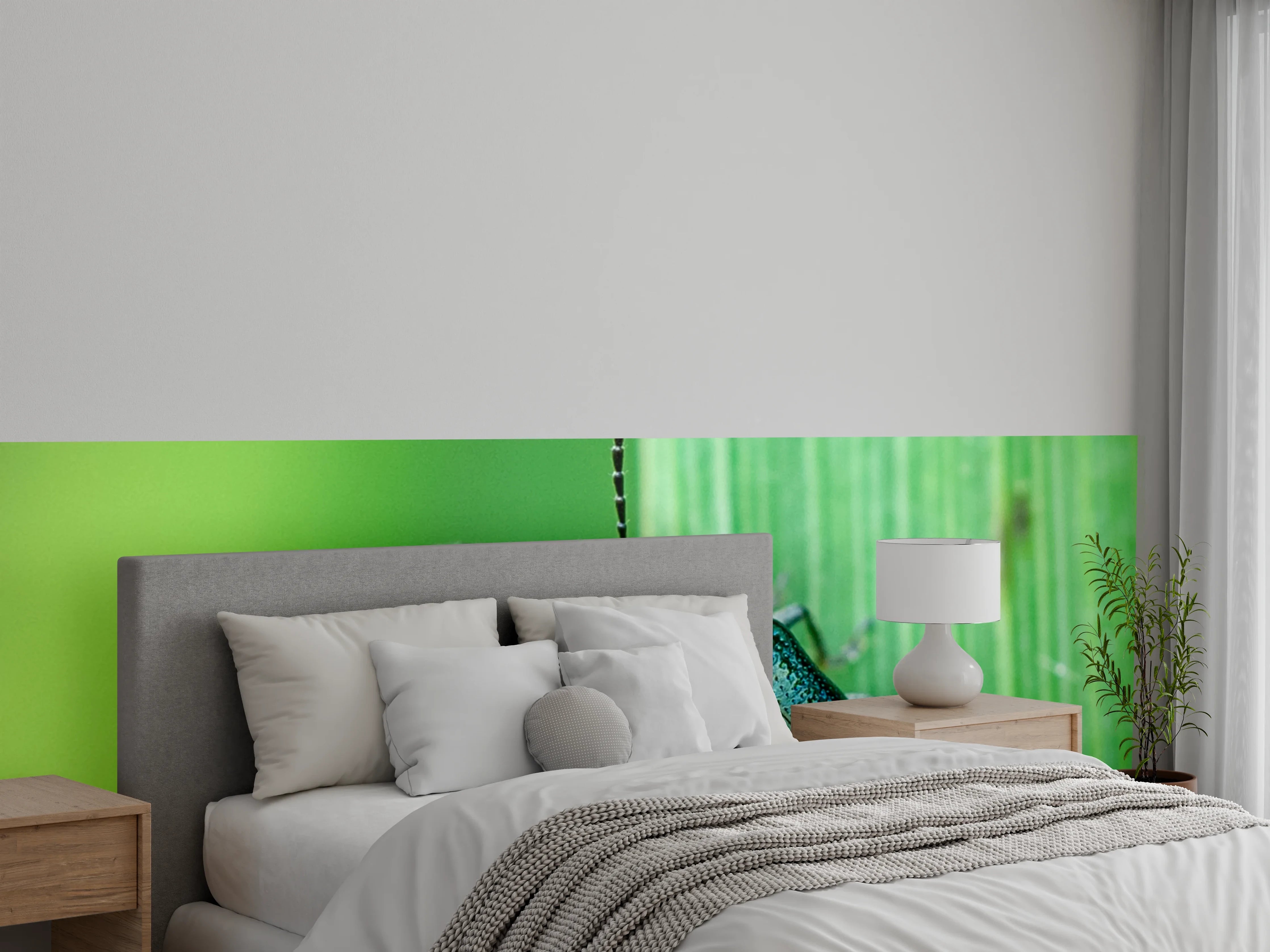 Wandverkleidung Schlafzimmer - Käfer auf Blatt