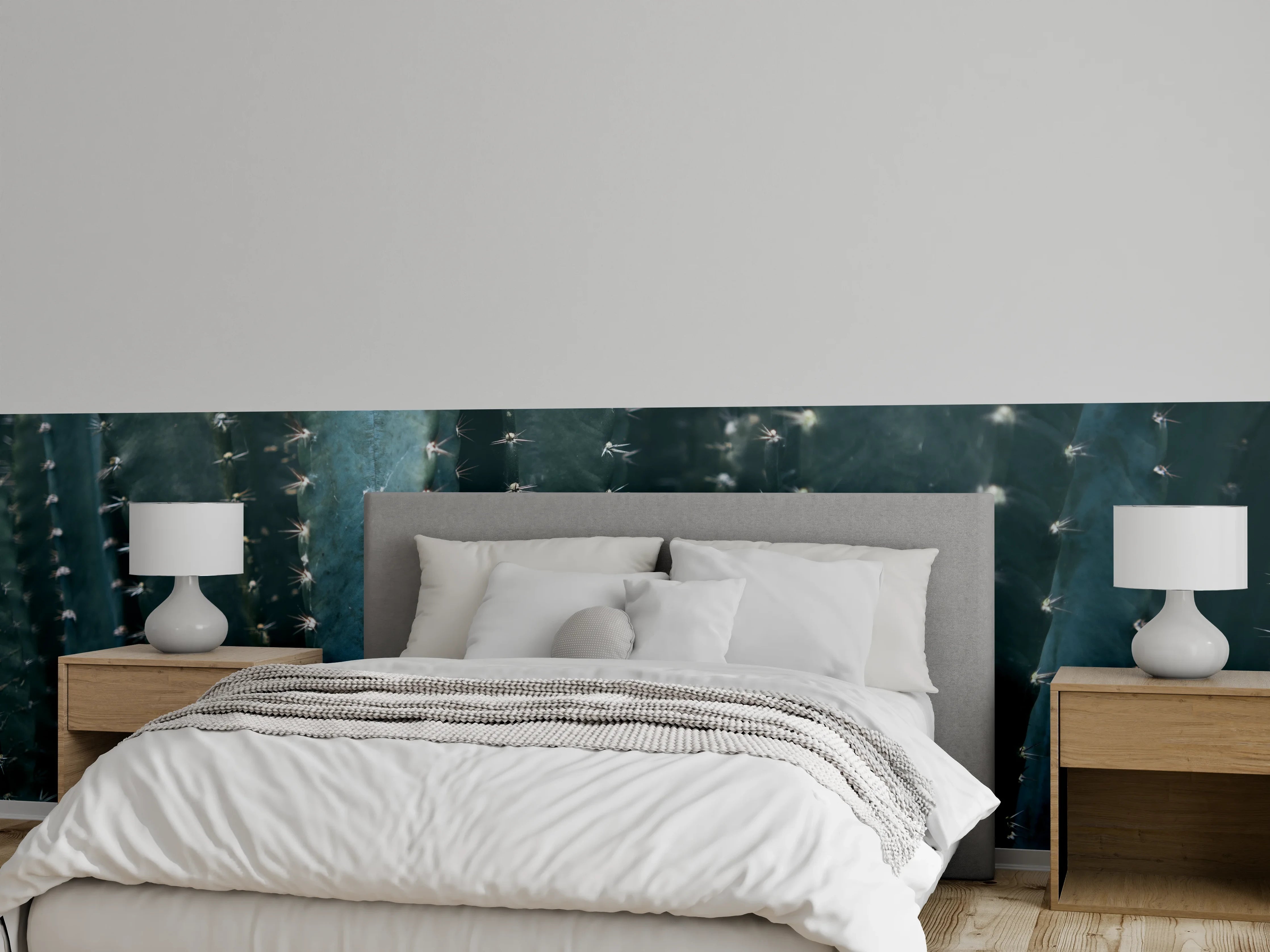 Wandverkleidung Schlafzimmer - Kaktus Nahaufnahme Wandbild