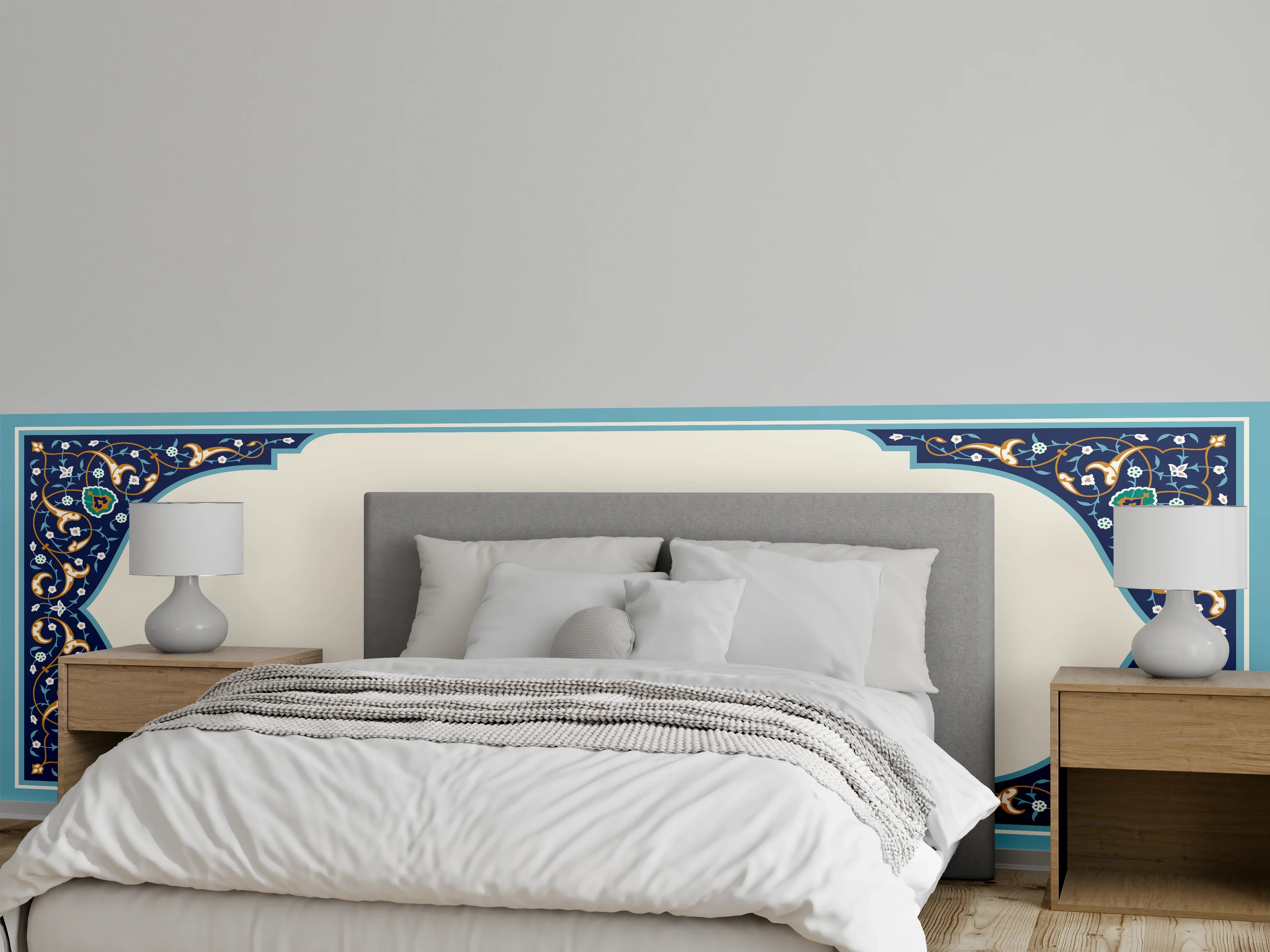 Wandverkleidung Schlafzimmer - Kalligraphie Platzhalter