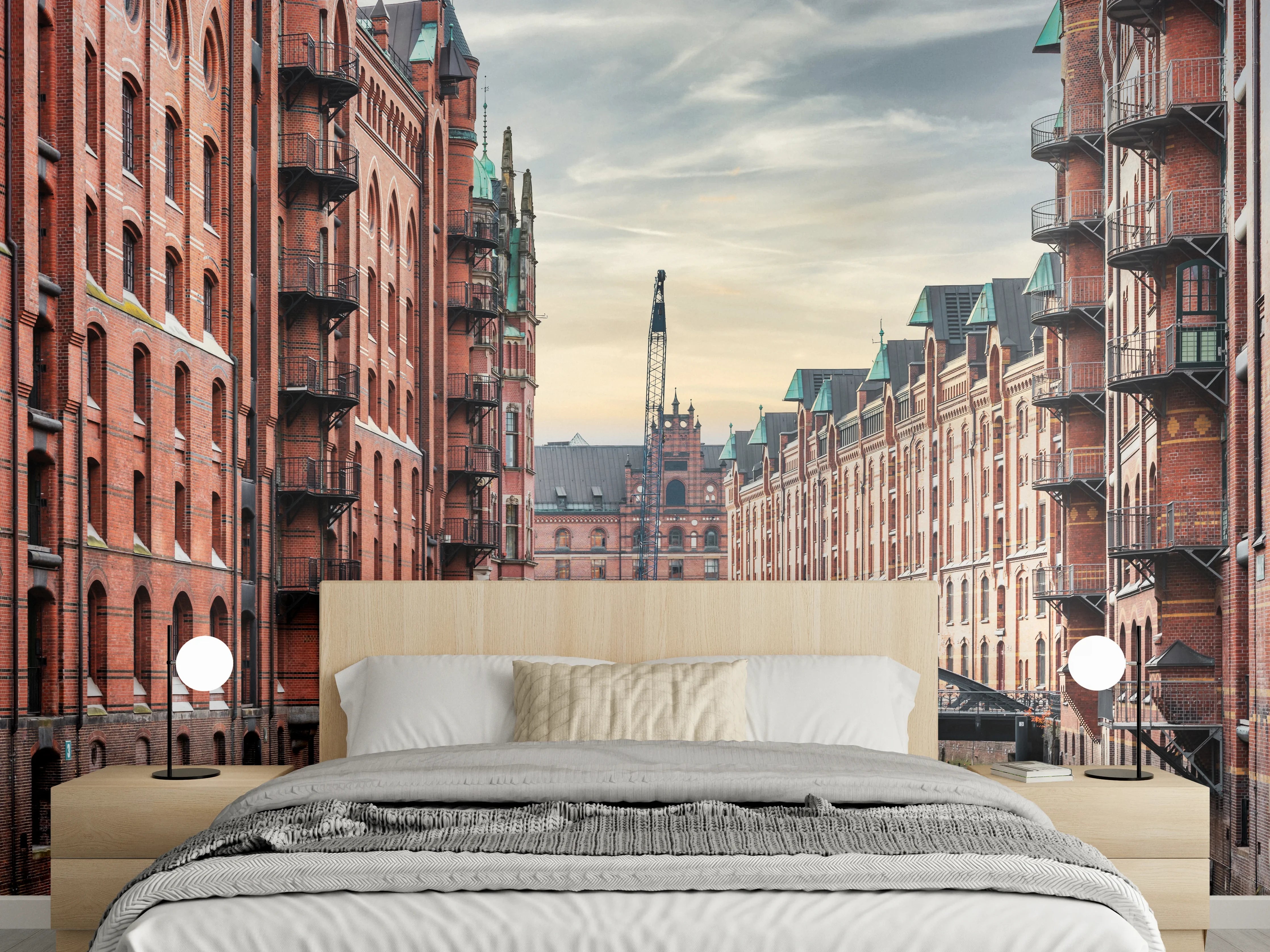 Wandverkleidung Schlafzimmer - Kanal in der alten Speicherstadt