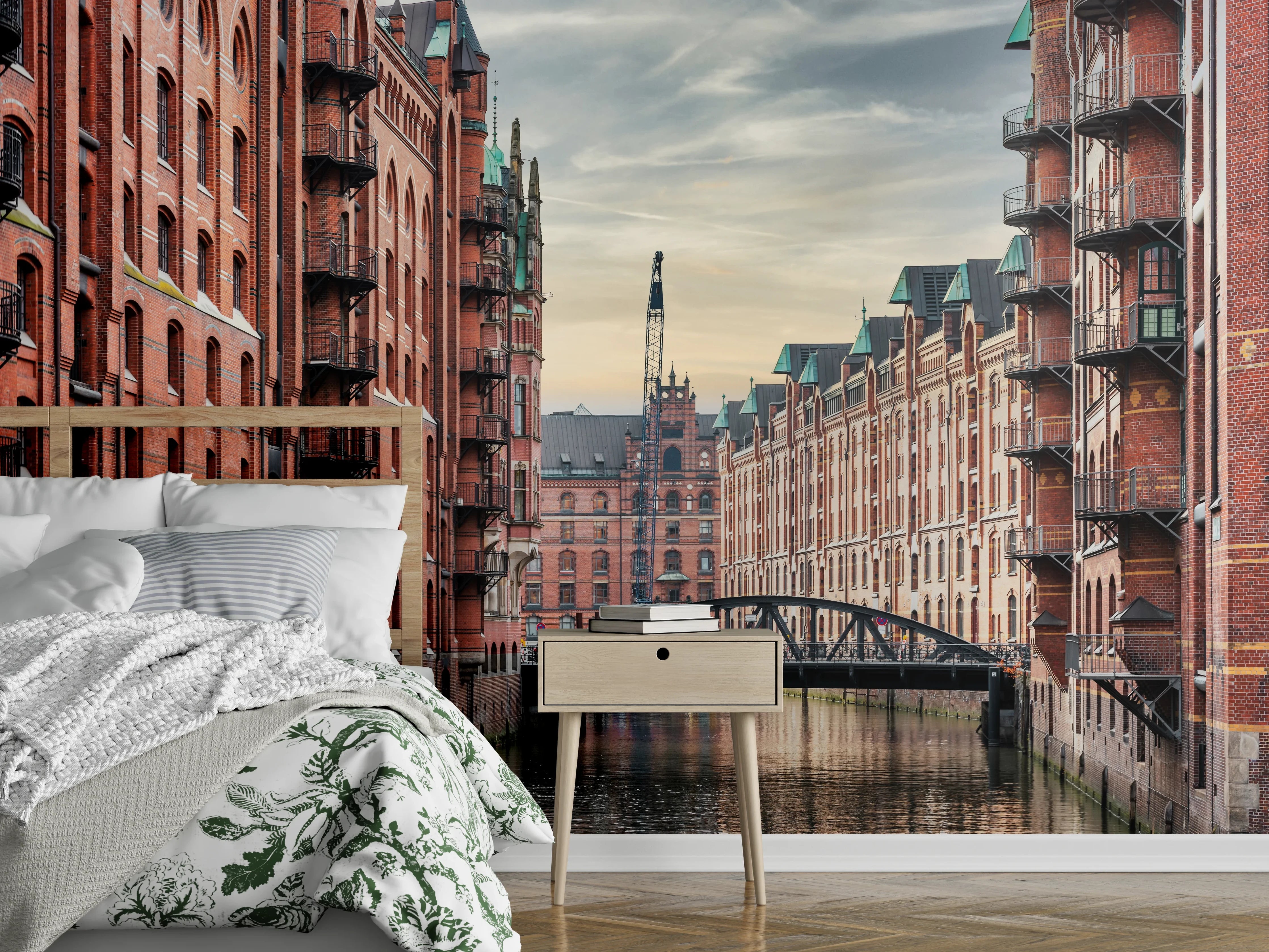 Wandverkleidung Schlafzimmer - Kanal in der alten Speicherstadt