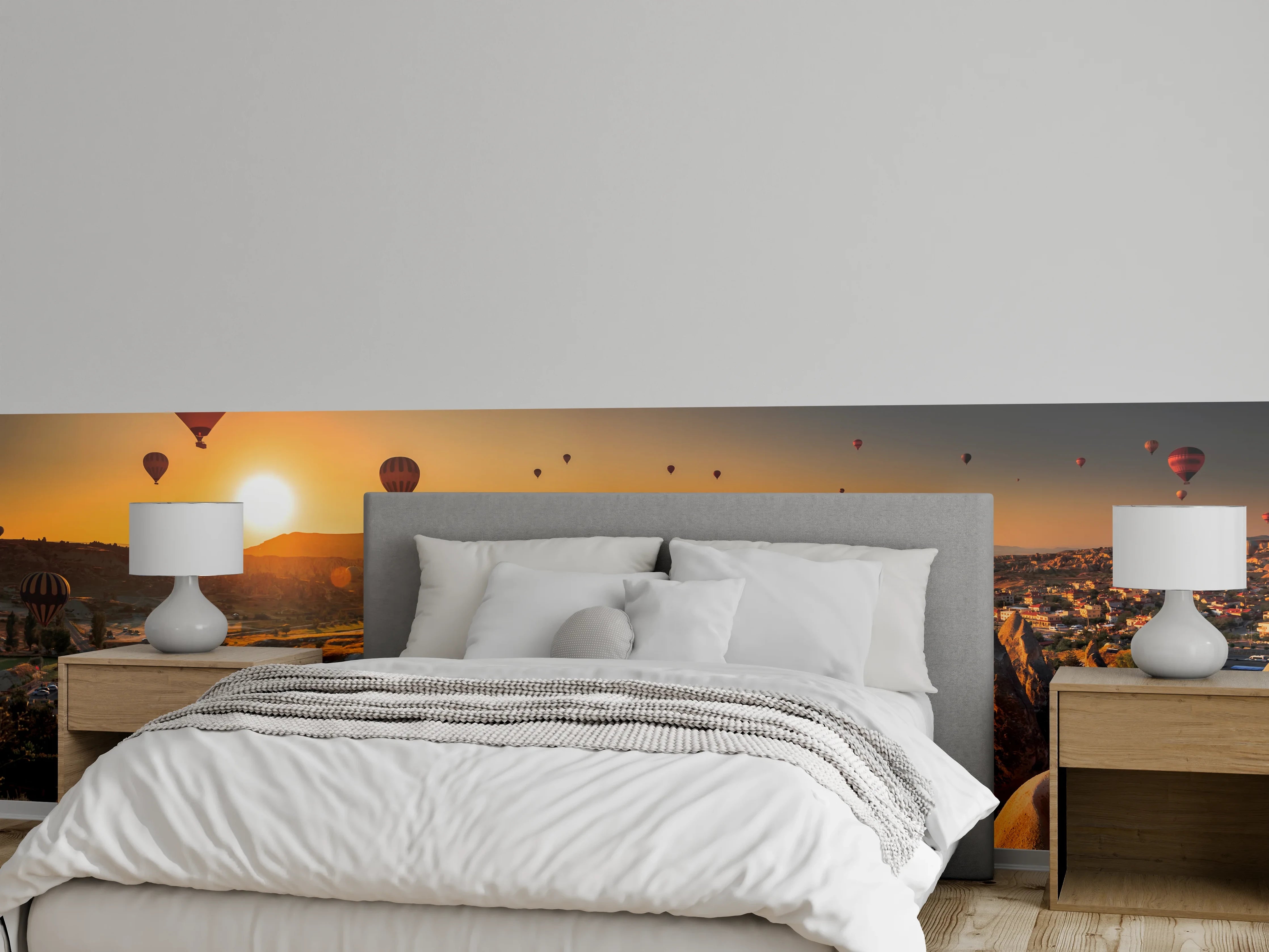 Wandverkleidung Schlafzimmer - Kappadokien Ballonfahrt Panorama Sonnenaufgang