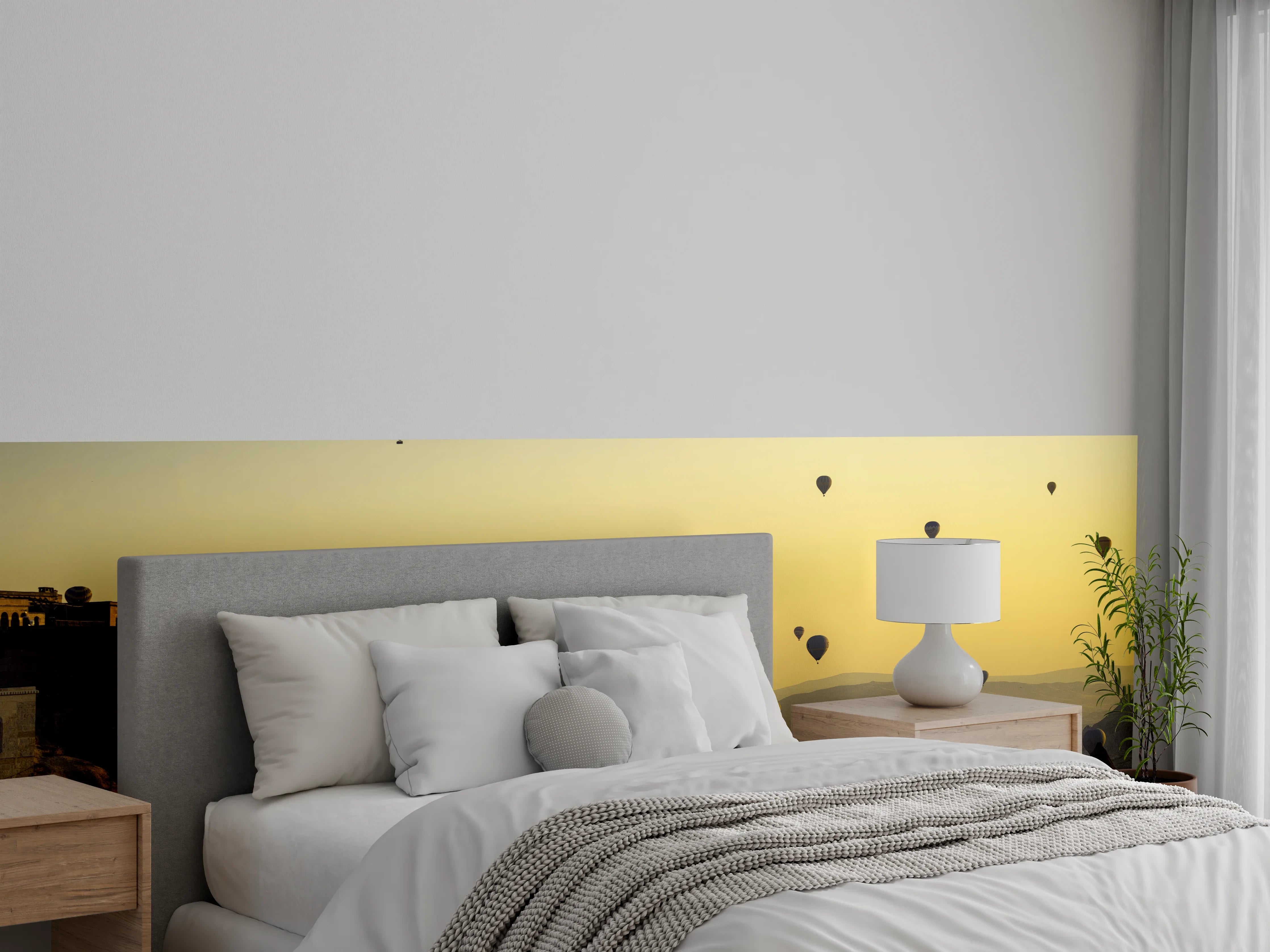 Wandverkleidung Schlafzimmer - Kappadokien Ballons Sonnenaufgang Fototapete