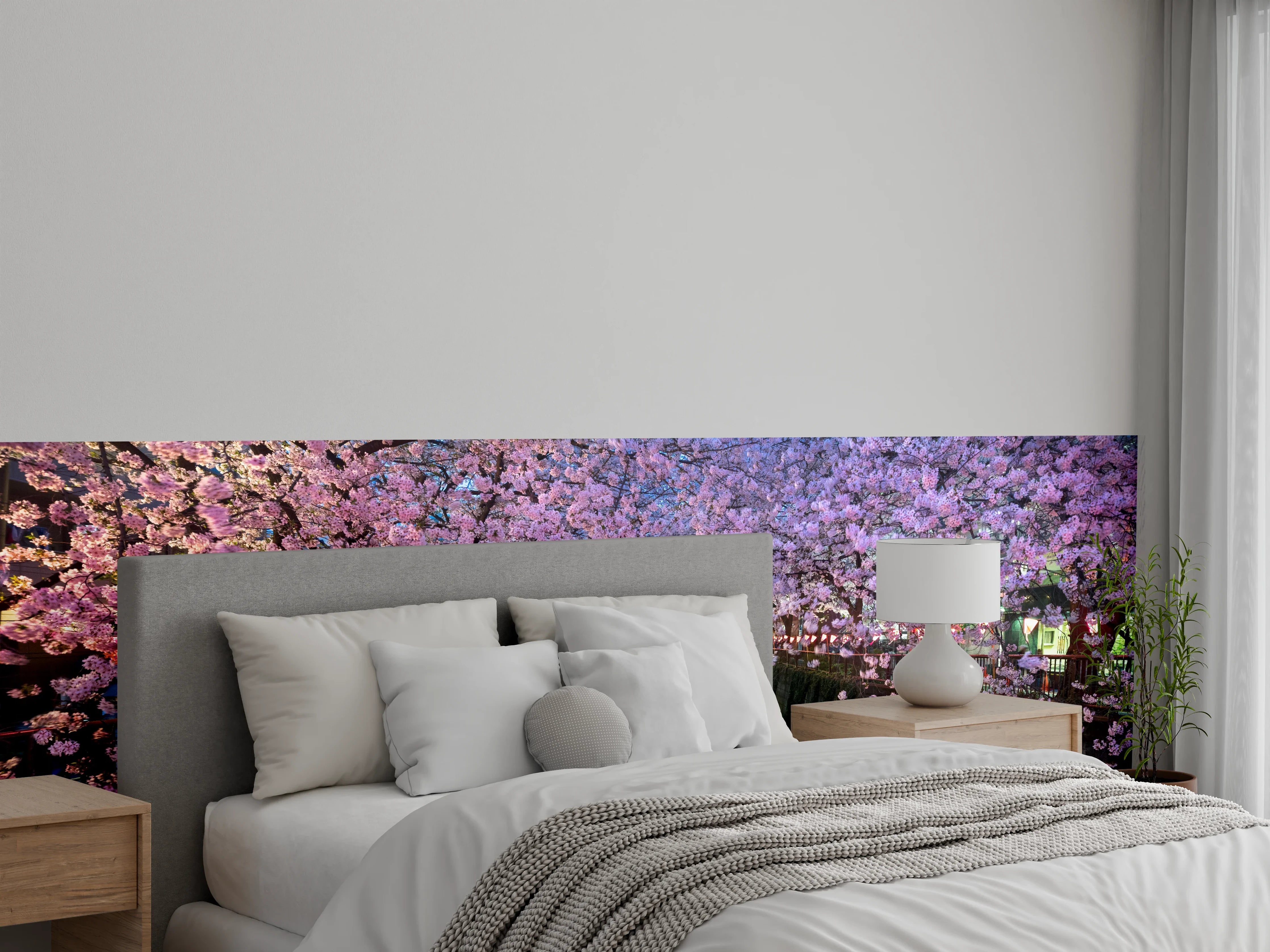 Wandverkleidung Schlafzimmer - Kirschblüten bei Nacht Nakameguro - Tokio