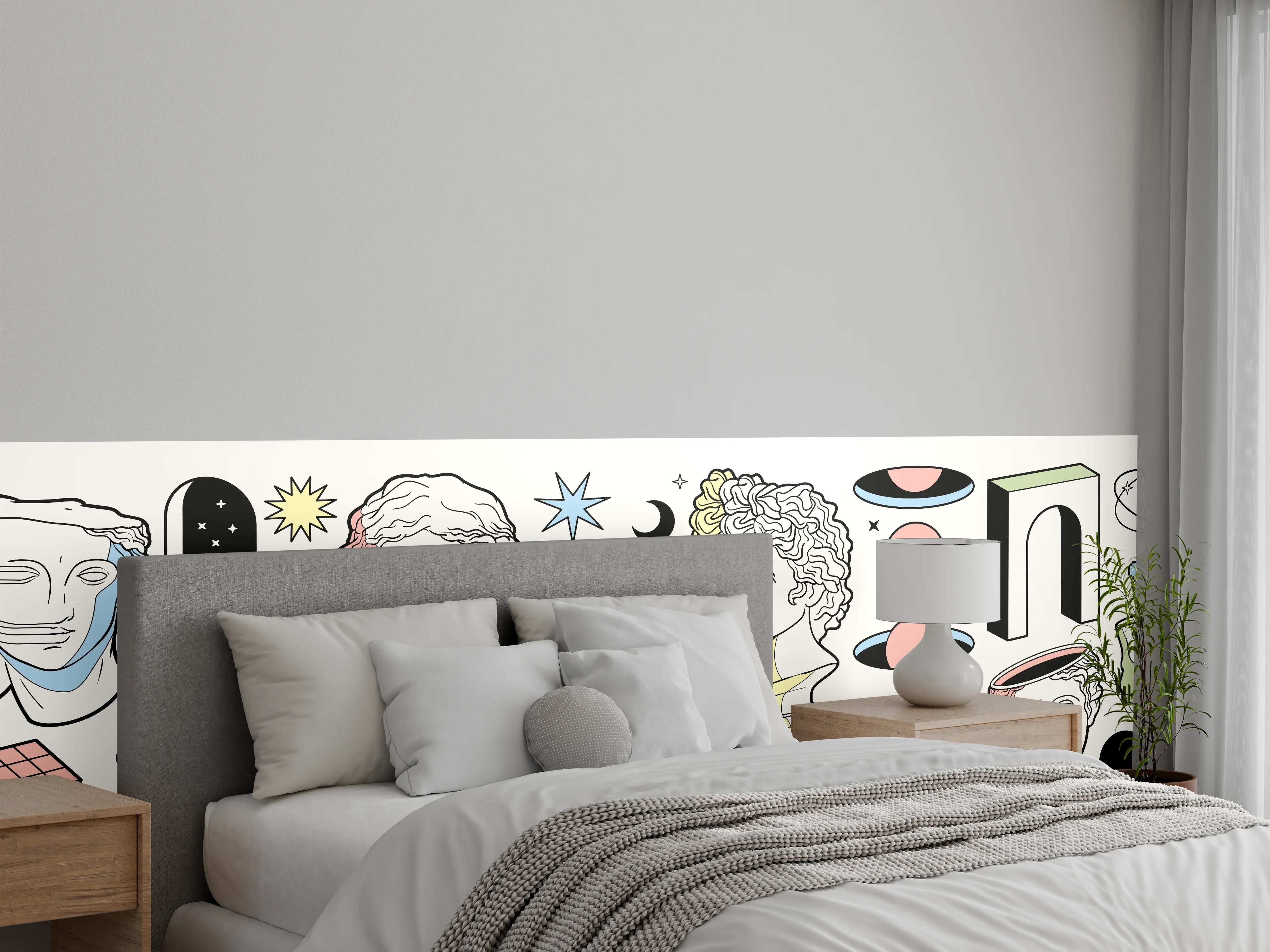 Wandverkleidung Schlafzimmer - Klassik-Inspirierte Illustrationsreihe
