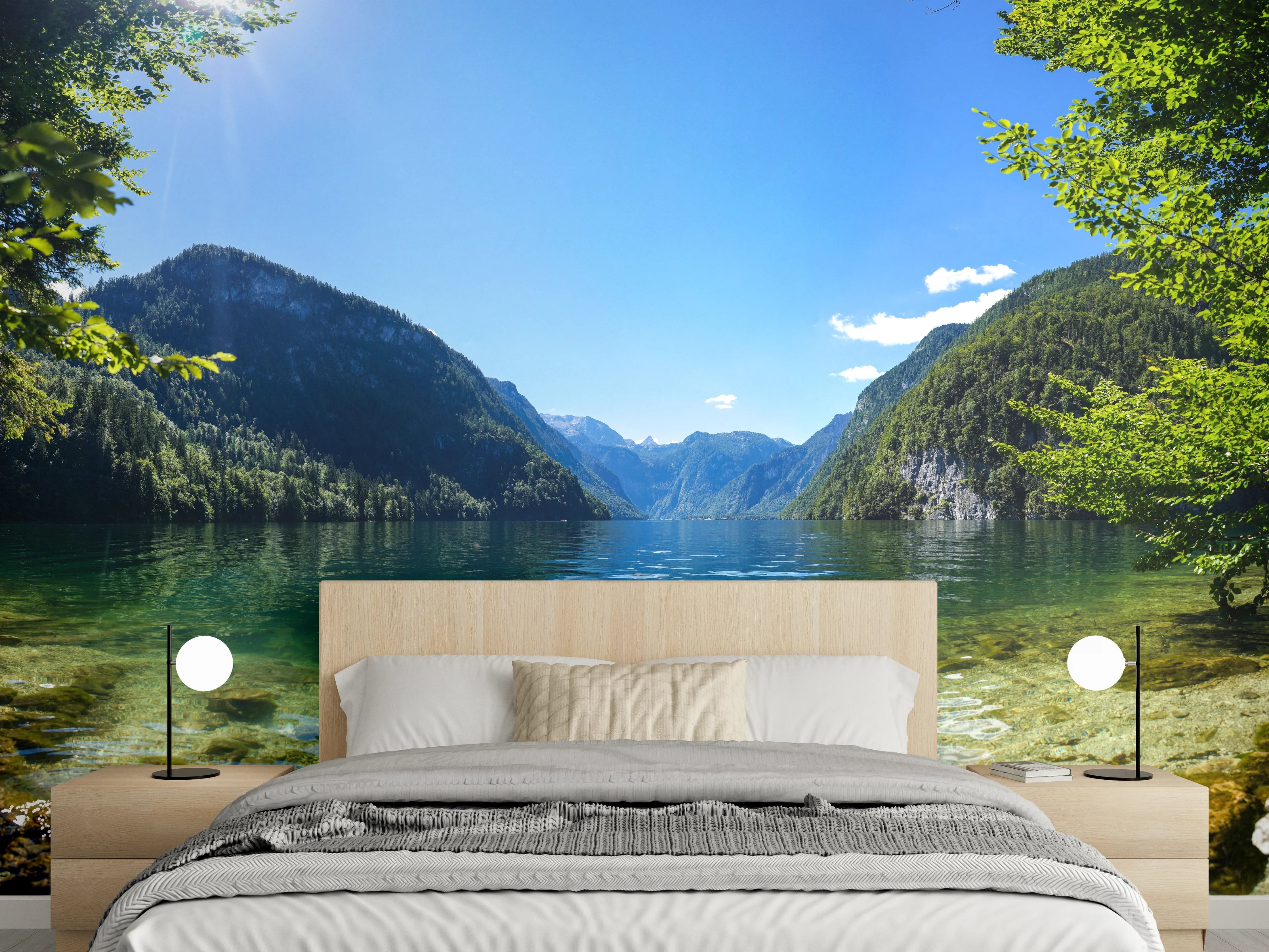 Wandverkleidung Schlafzimmer - Königsee & Berge in Alpen