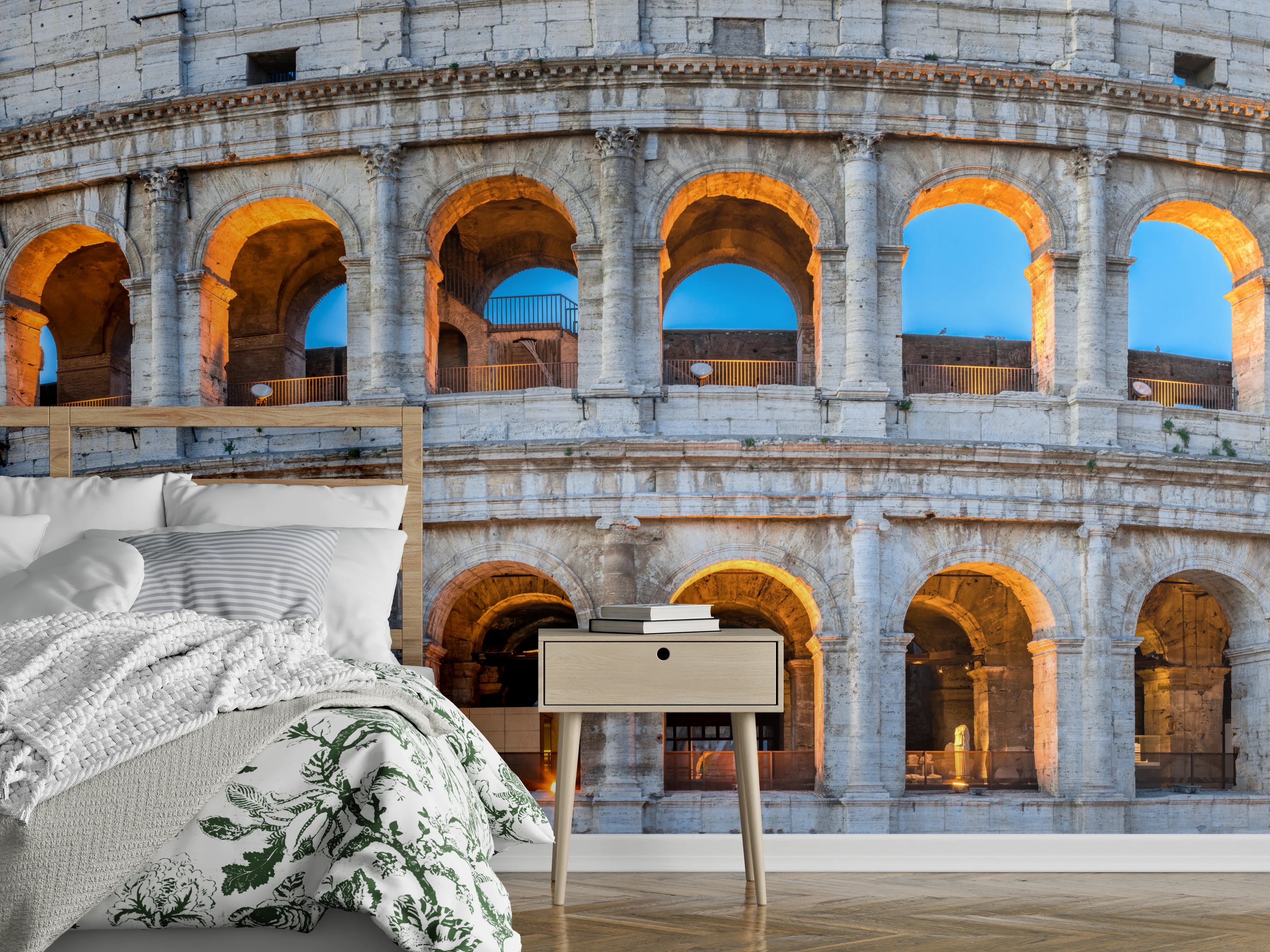 Wandverkleidung Schlafzimmer - Kolosseum Rom Abendlicht